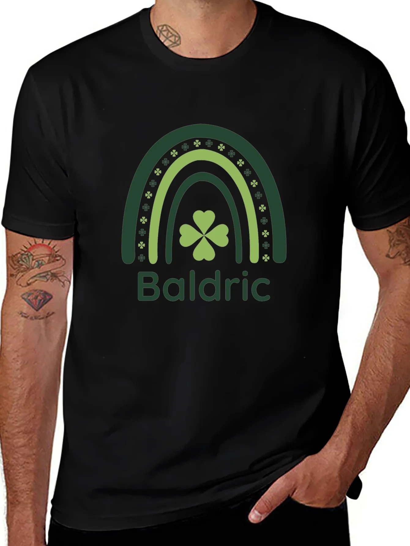 Baldric St. Patricks Day T-Shirt - Shamrock Rainbow