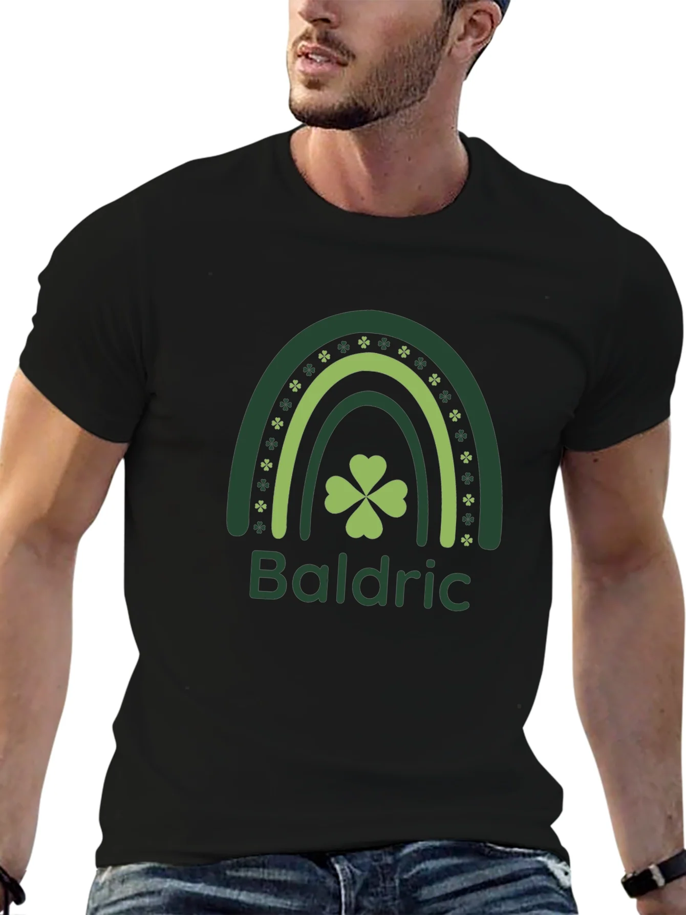 Baldric St. Patricks Day T-Shirt - Shamrock Rainbow