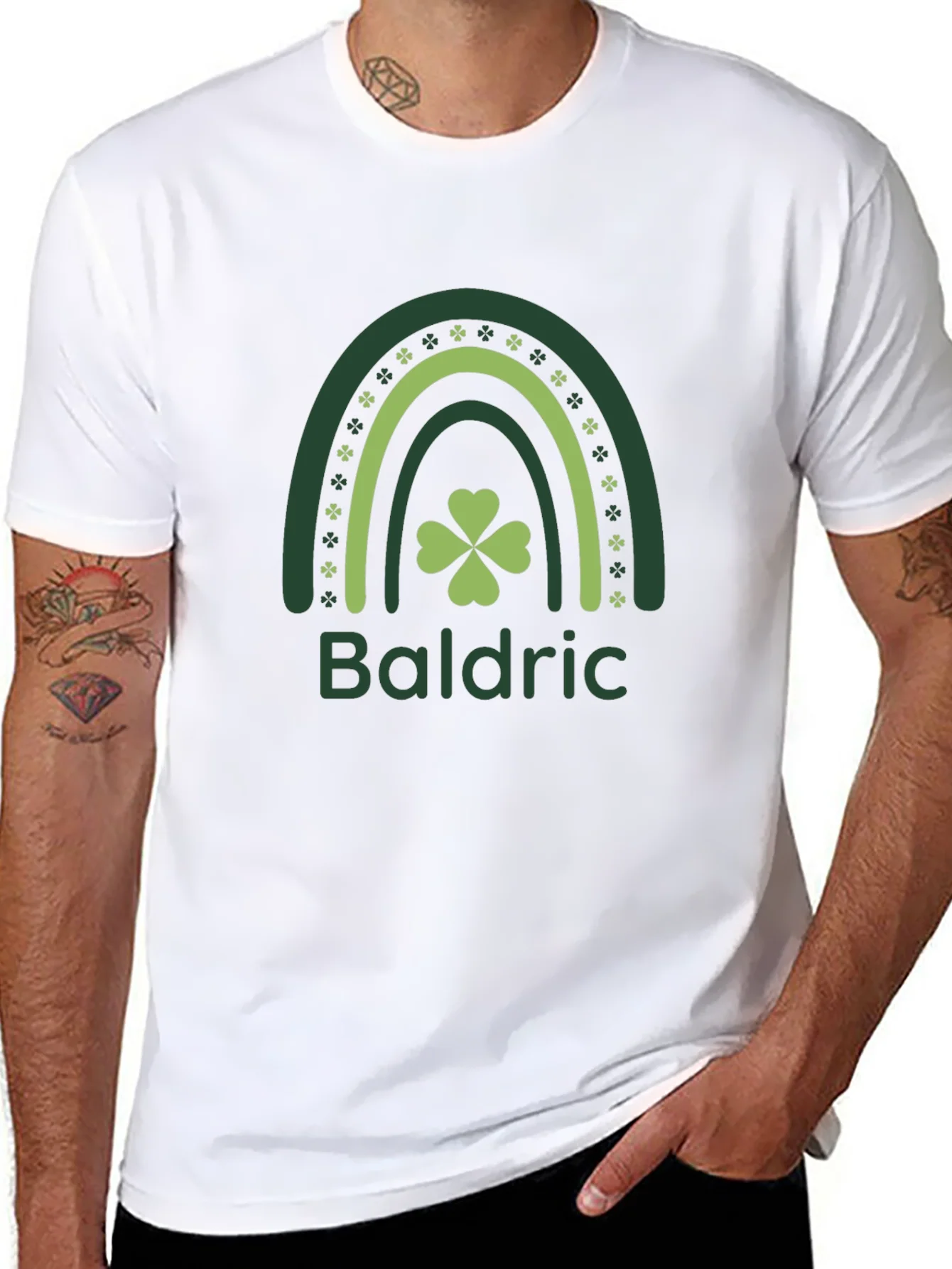 Baldric St. Patricks Day T-Shirt - Shamrock Rainbow