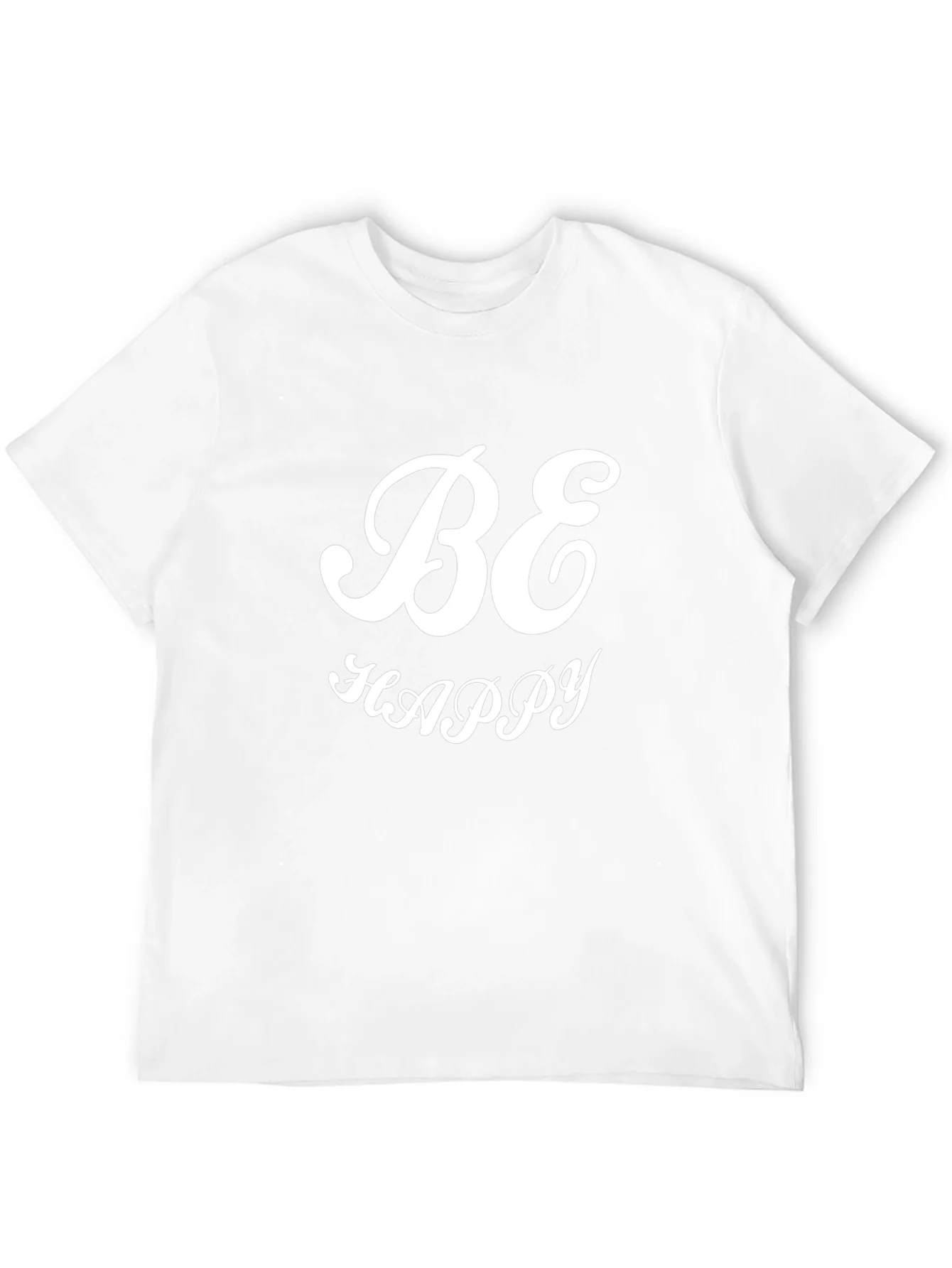 Be Happy Black Graphic Tee - Stylish Comfort