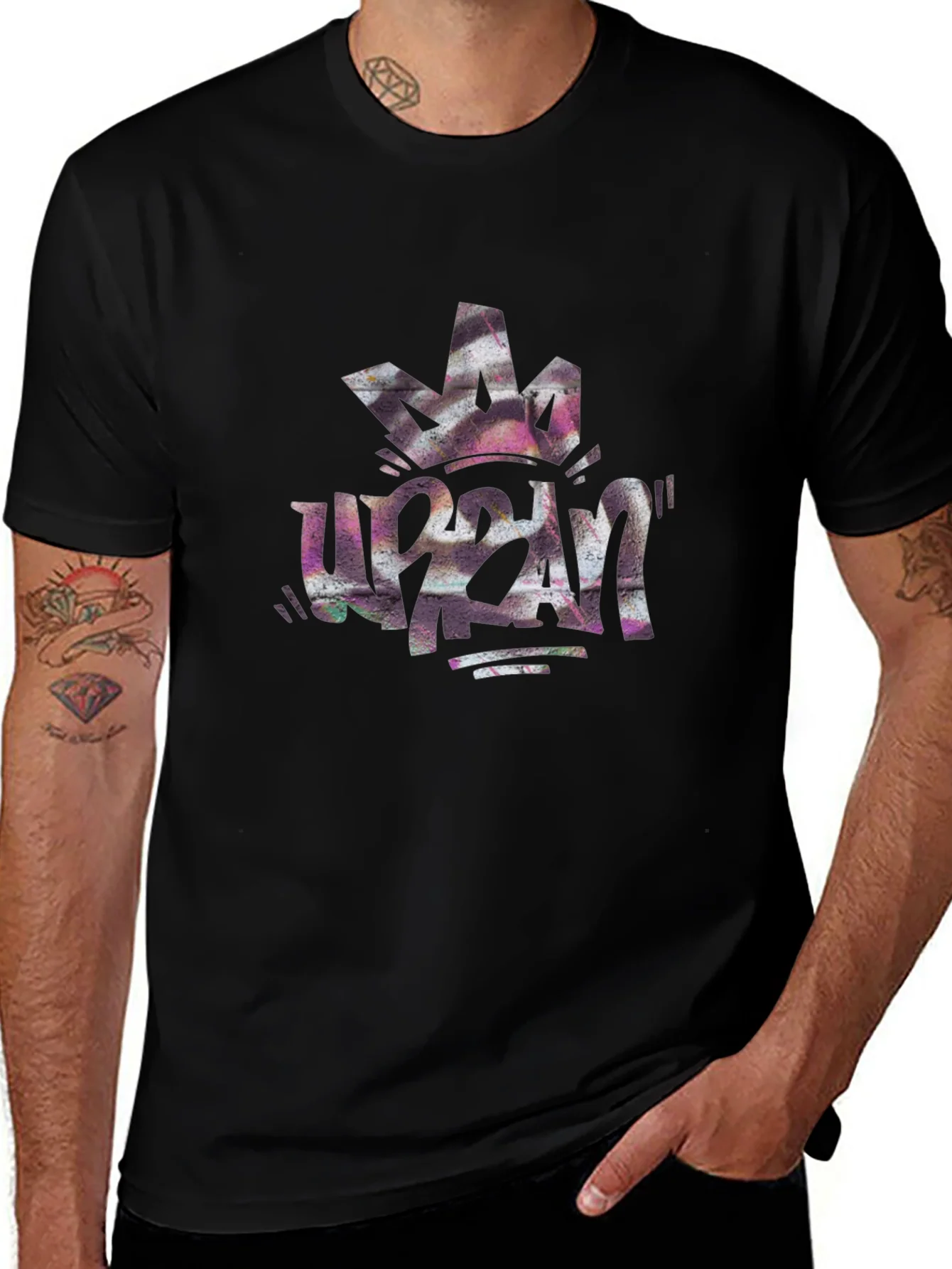 Urban Crown Graphic Black Tee