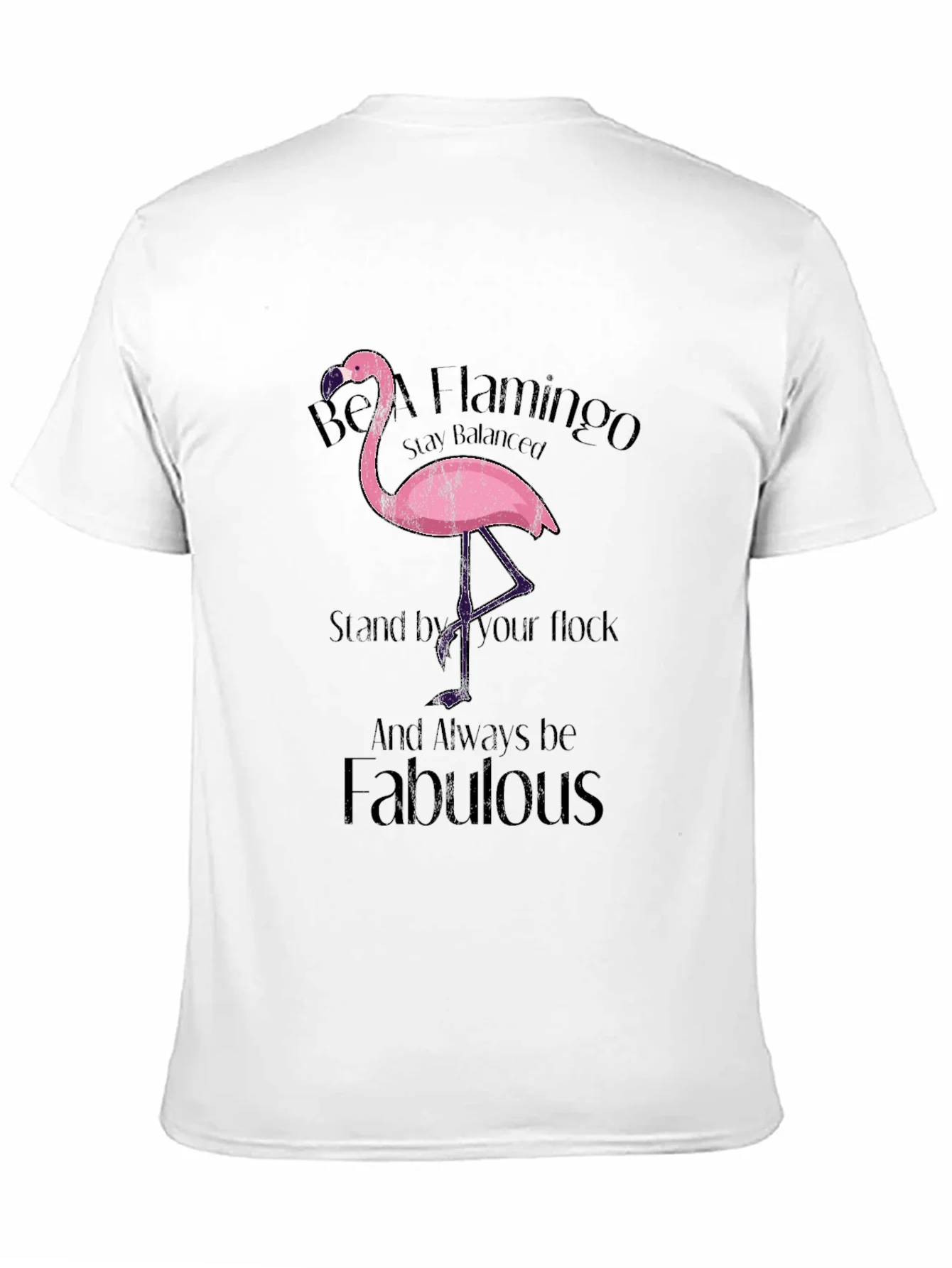 Be a Flamingo Black T-Shirt
