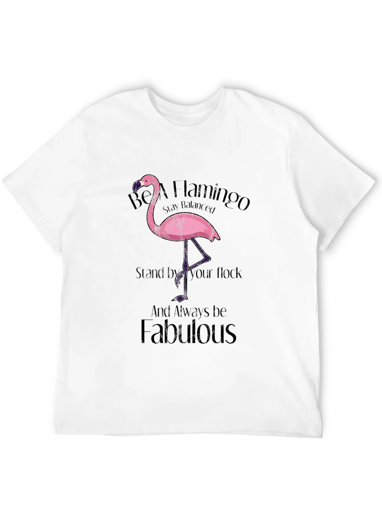 Be a Flamingo Black T-Shirt