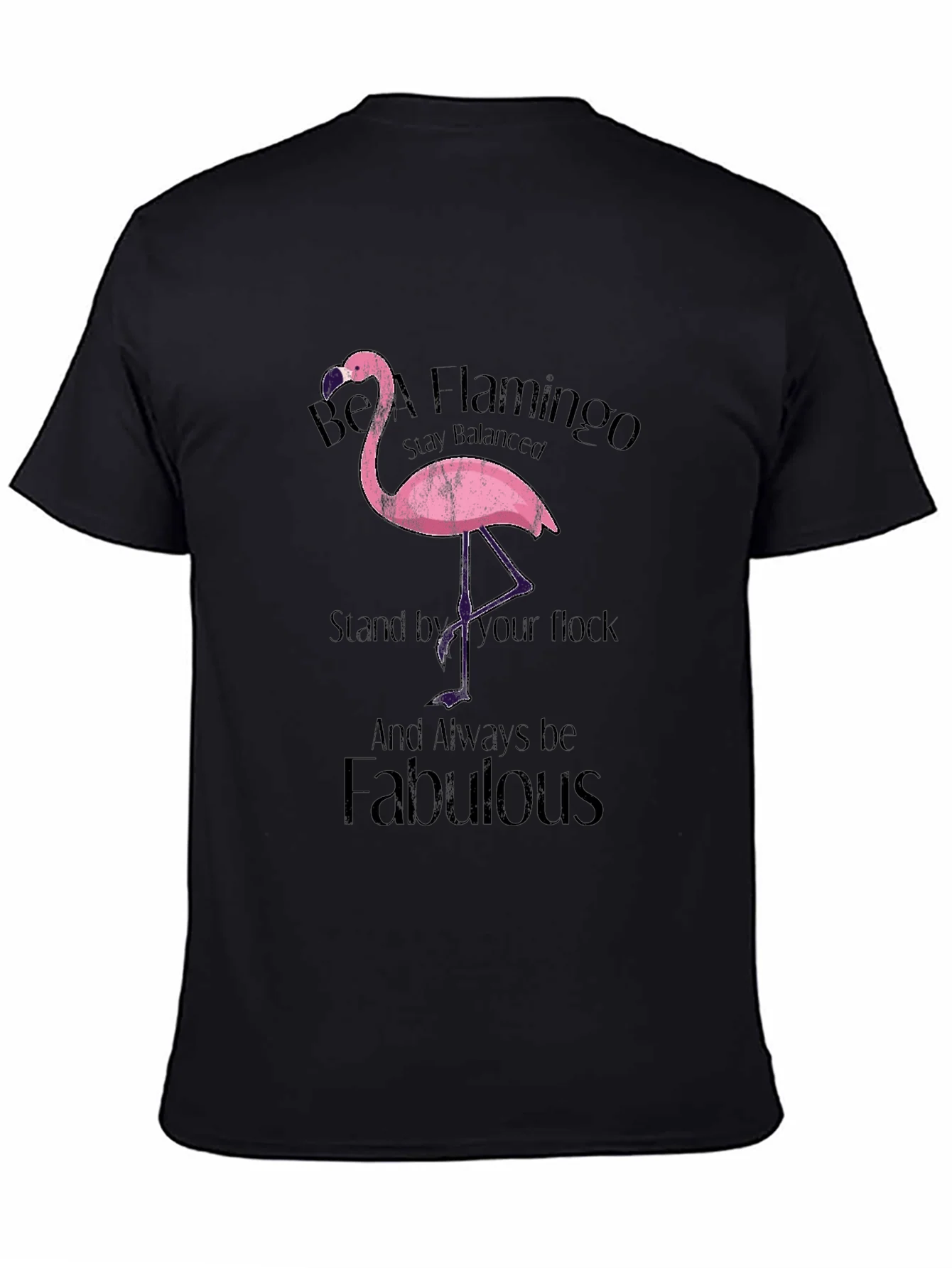 Be a Flamingo Black T-Shirt