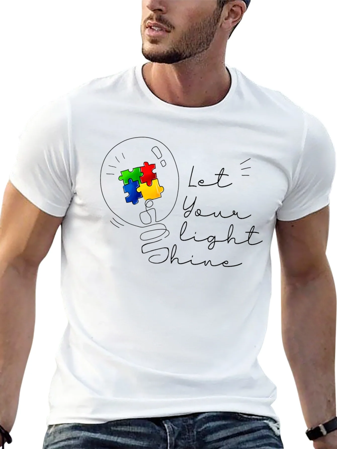 Autism Awareness T-Shirt - Let Your Light Shine
