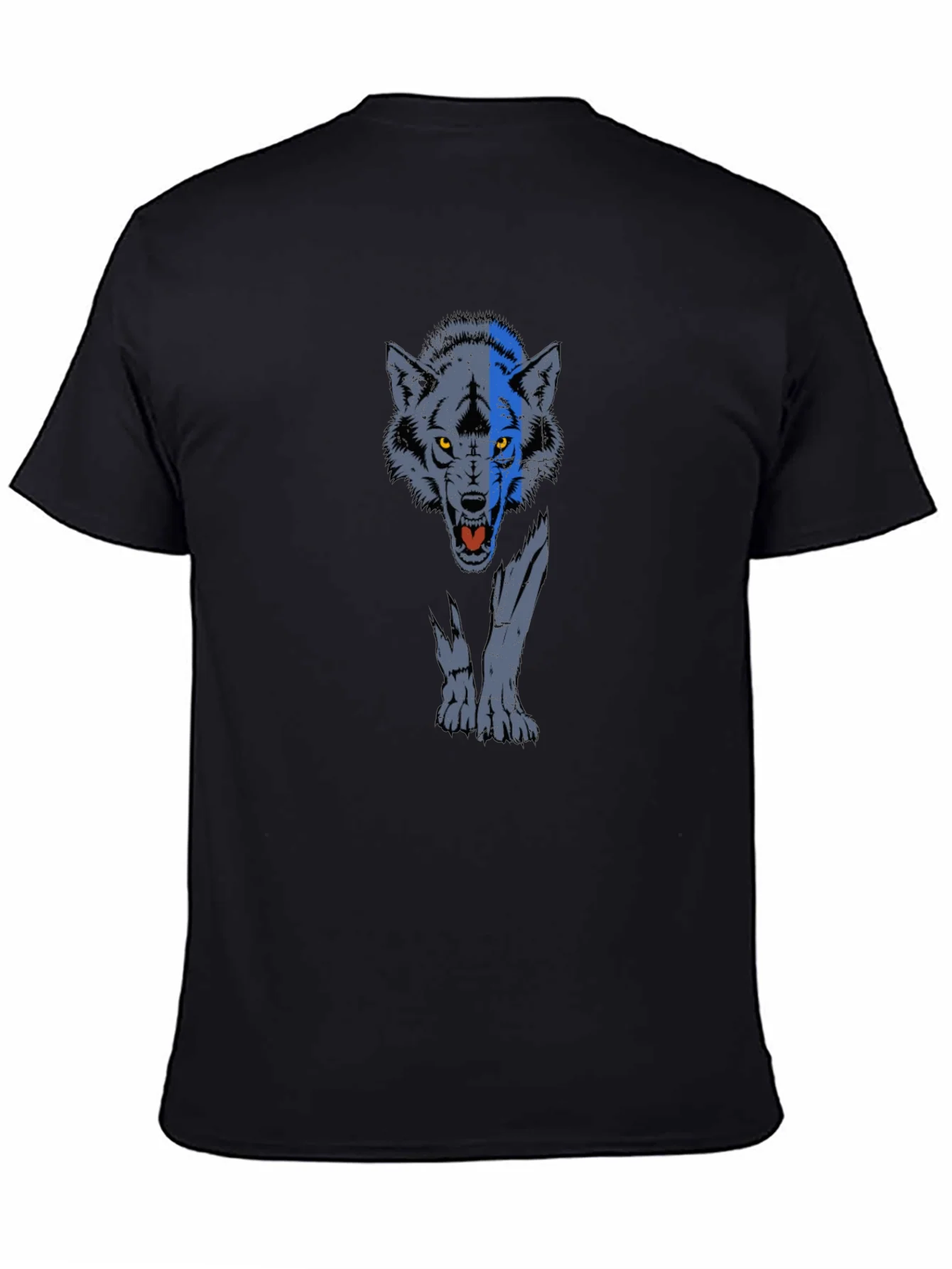Wolf Graphic Print T-Shirt - Black