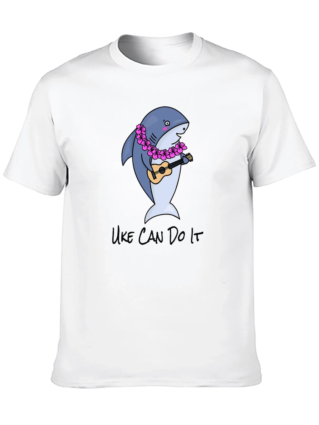 Uke Can Do It Shark Ukulele Graphic T-Shirt