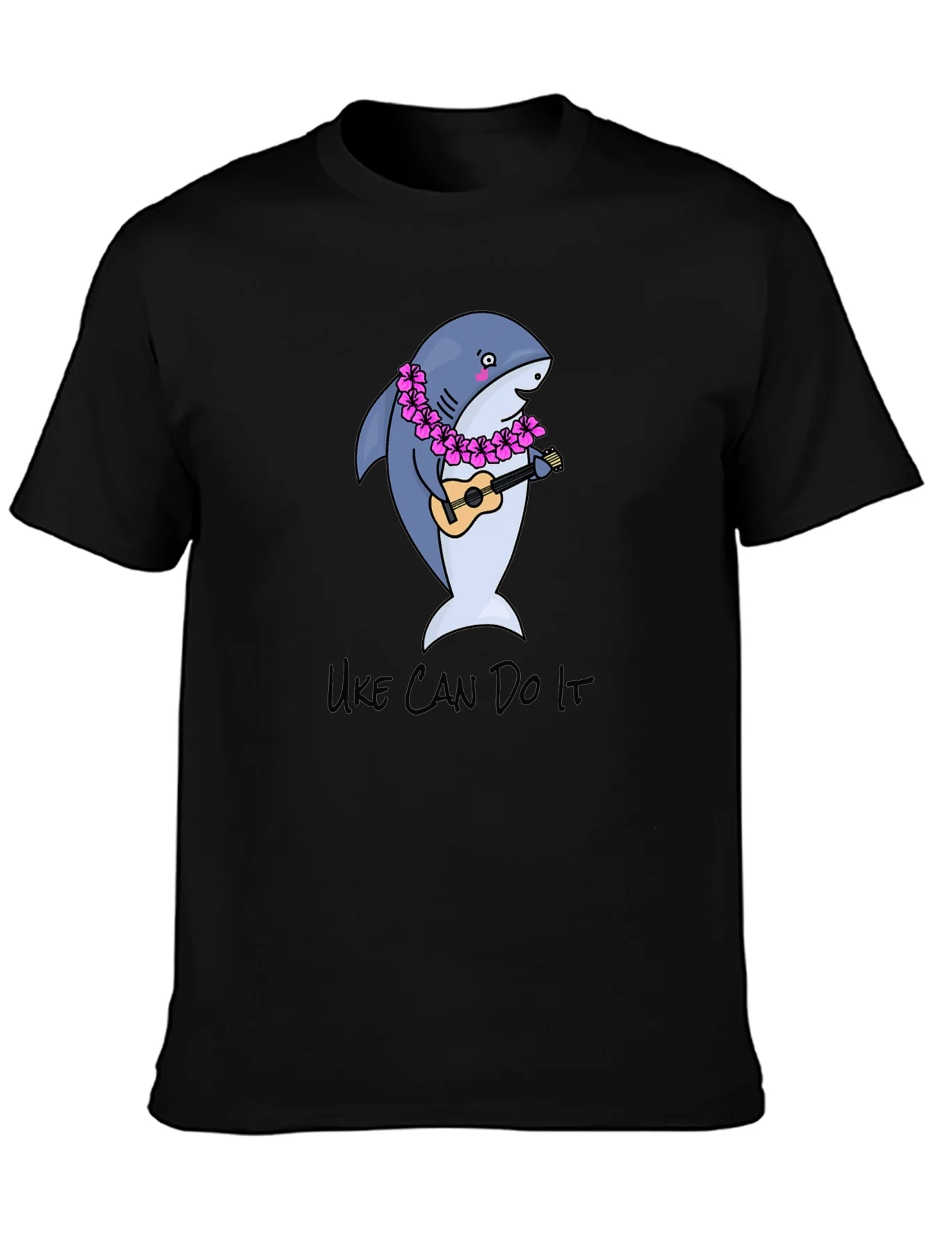 Uke Can Do It Shark Ukulele Graphic T-Shirt