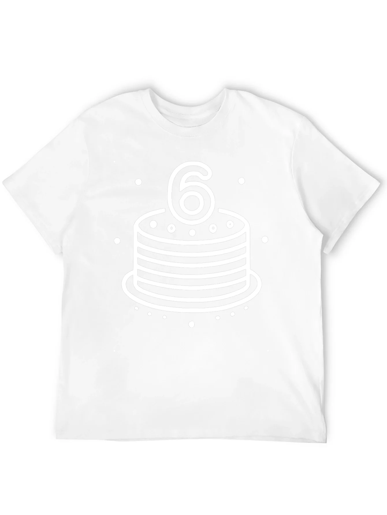 6th Birthday Cake T-Shirt - Black