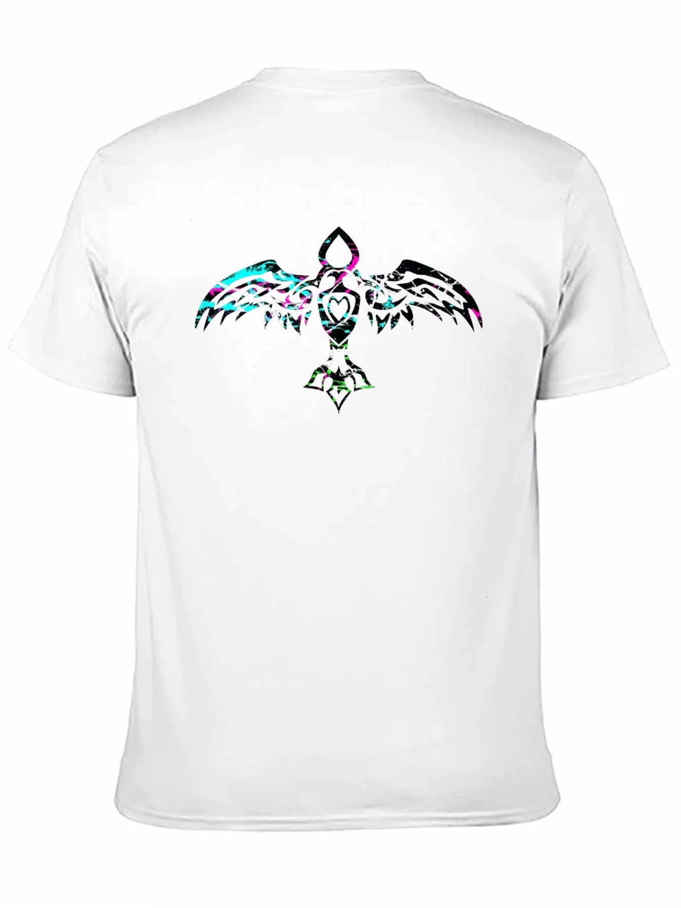 Abstract Crow Graphic Black T-Shirt