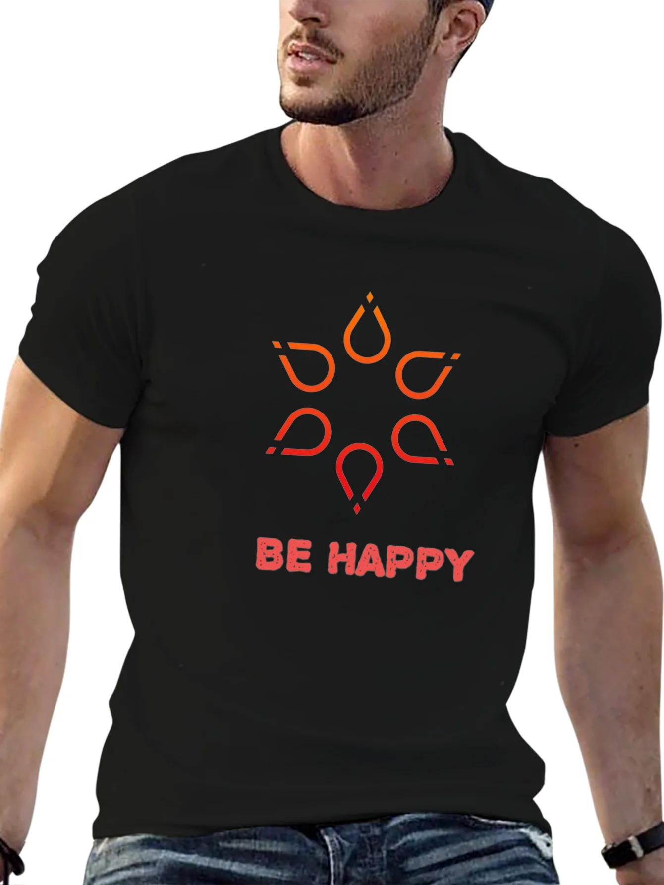 Be Happy Graphic Tee - Black T-Shirt