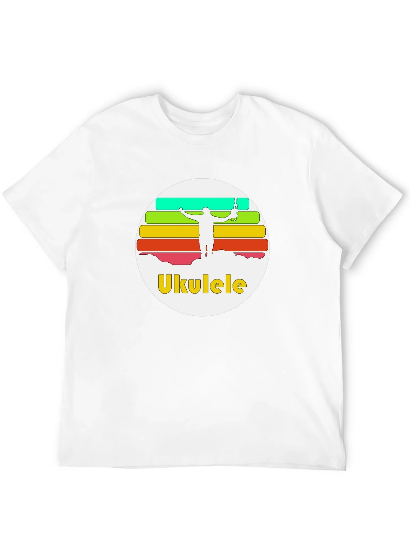 Ukulele Sunset T-Shirt - Retro Style Black Tee