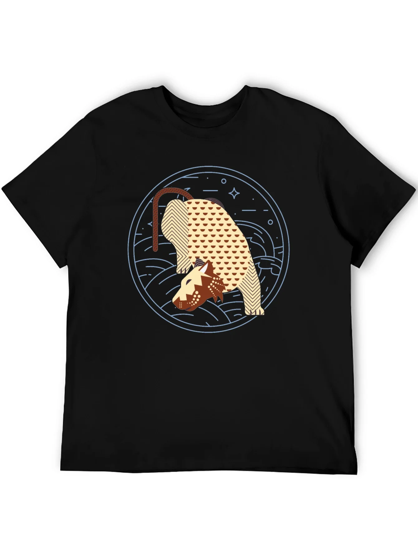 Abstract Anteater Graphic Tee - Black Cotton T-Shirt