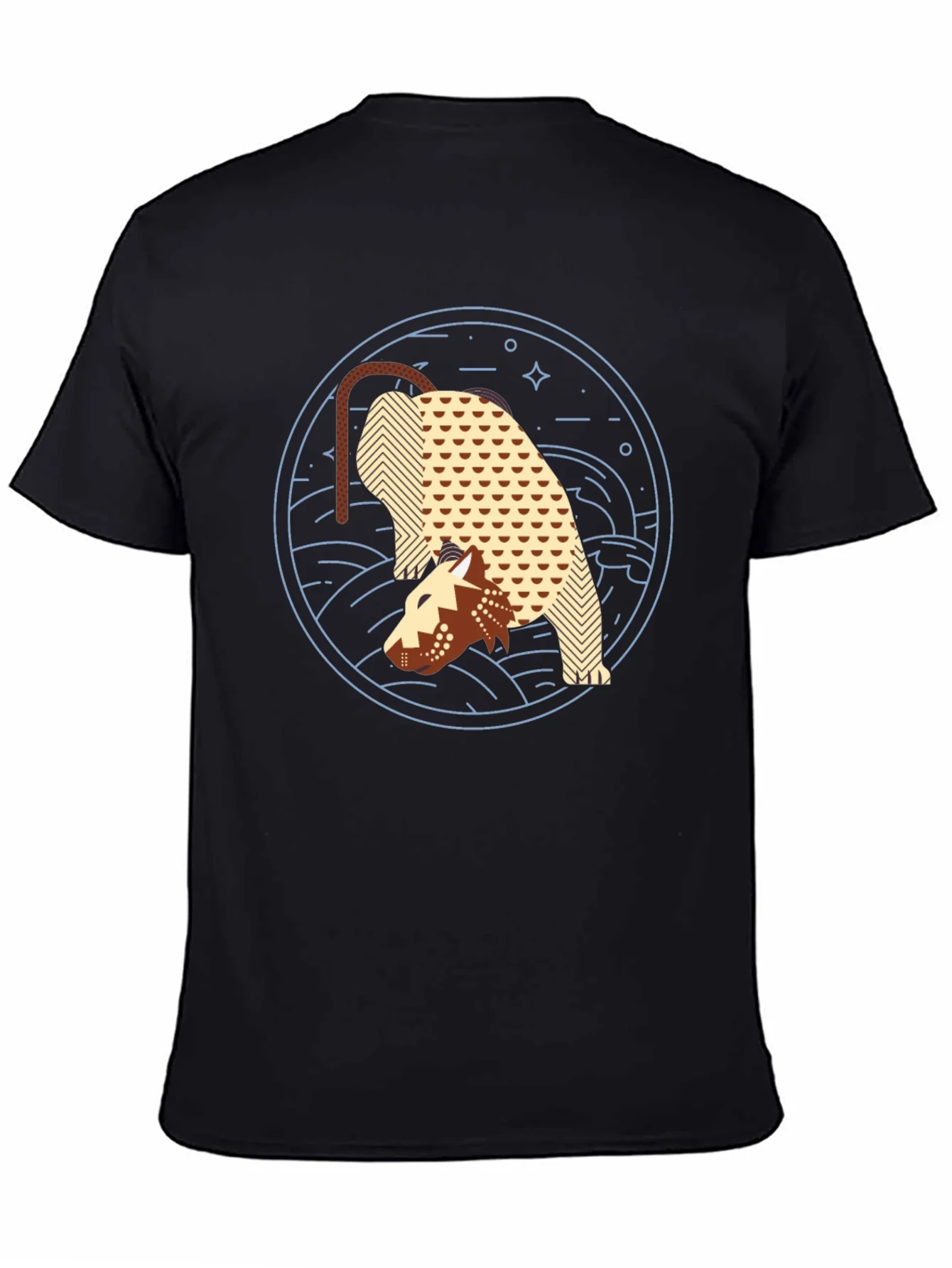 Abstract Anteater Graphic Tee - Black Cotton T-Shirt