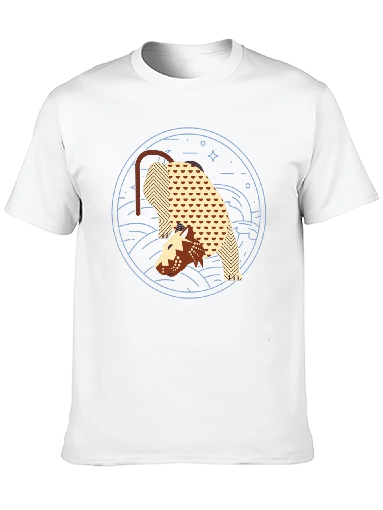 Abstract Anteater Graphic Tee - Black Cotton T-Shirt