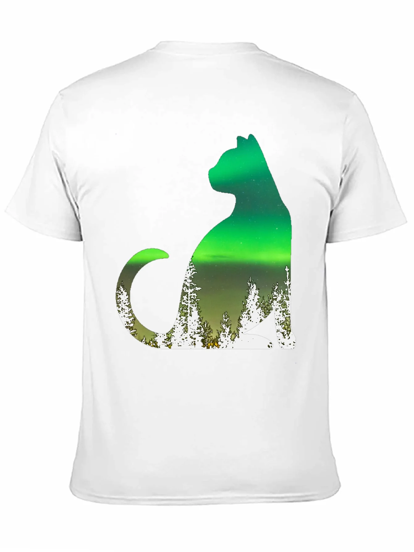 Aurora Cat Graphic Tee - Black