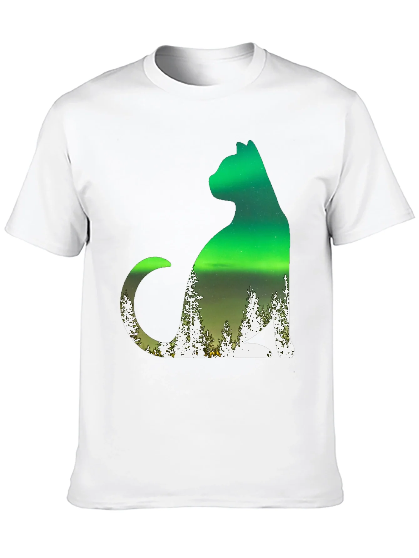 Aurora Cat Graphic Tee - Black