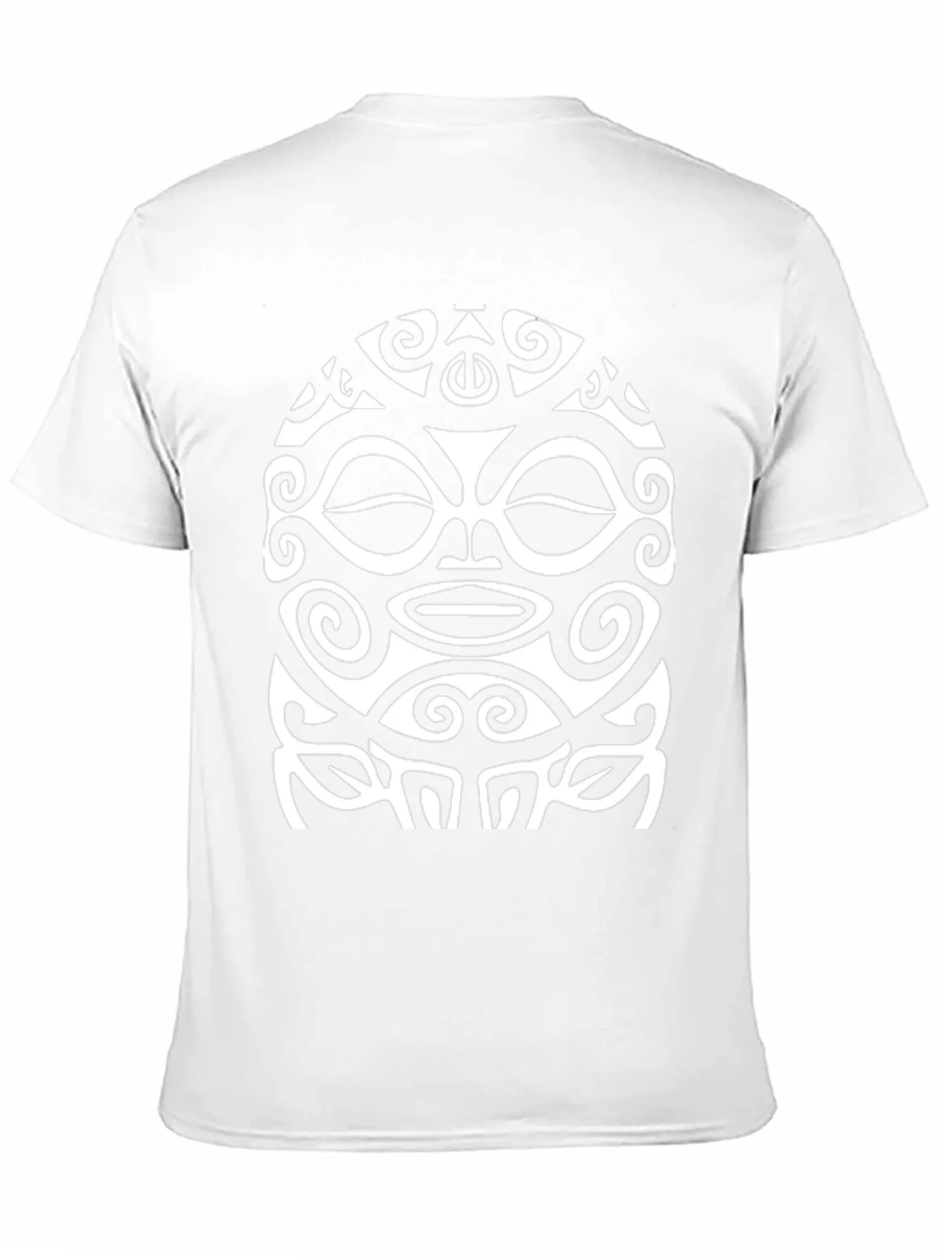 Tribal Mask Graphic Tee - Black Cotton Shirt