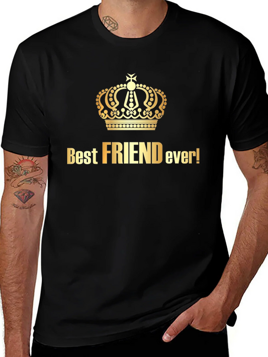 Best Friend Ever Crown Graphic Tee - Black