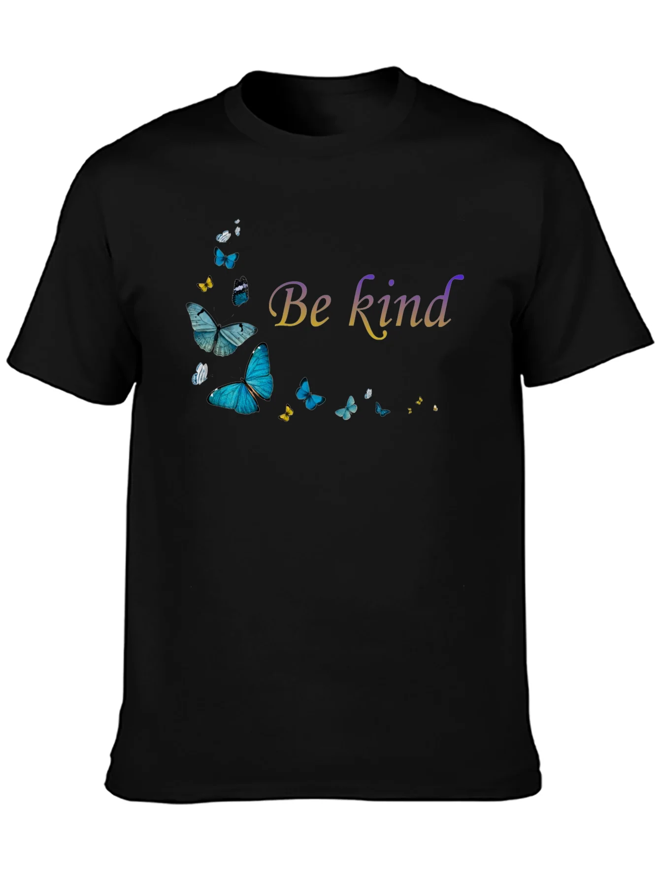 Be Kind Butterfly Graphic Black T-Shirt