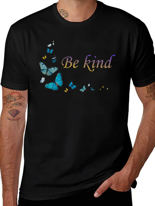 Be Kind Butterfly Graphic Black T-Shirt