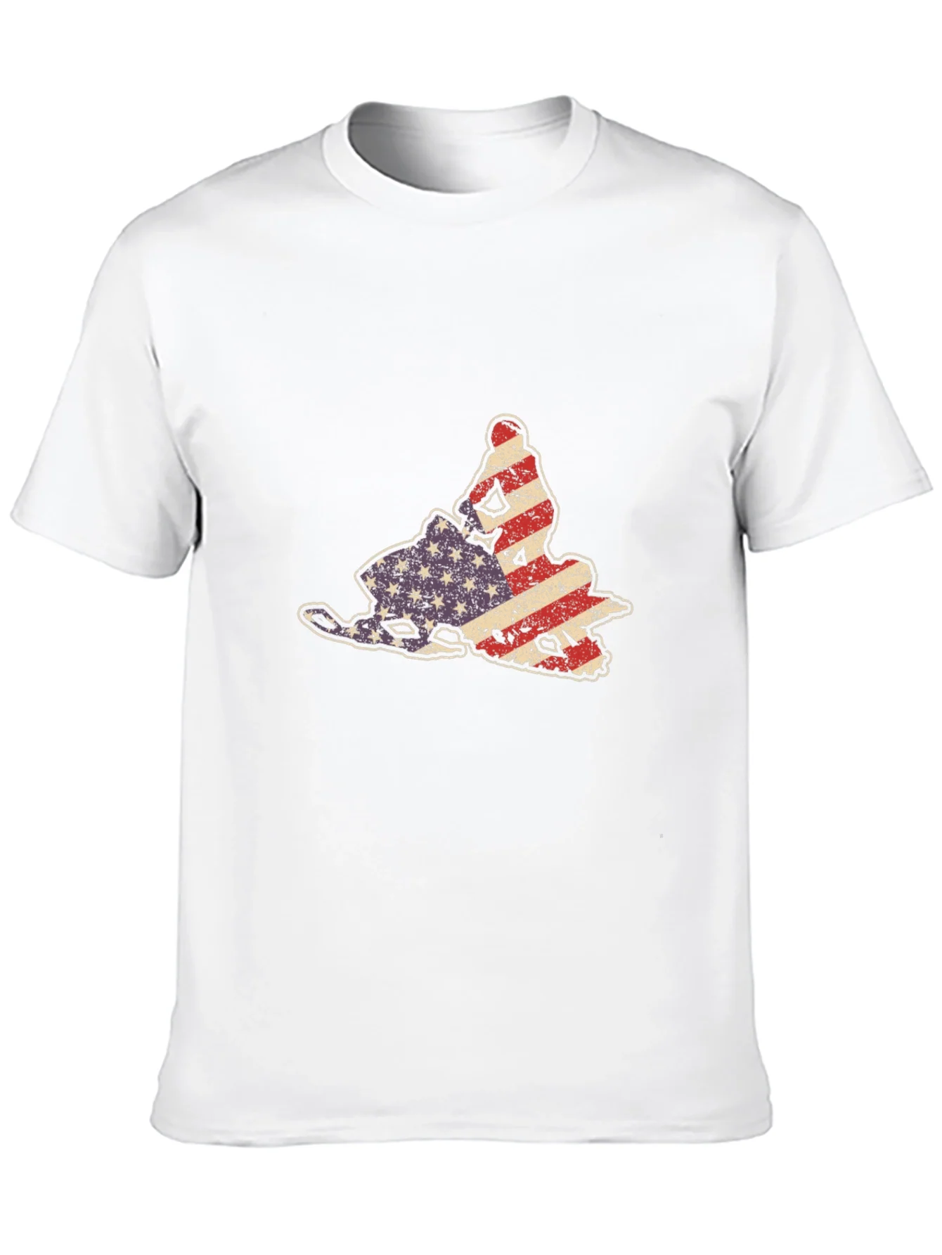 American Flag Snowmobile Graphic Tee