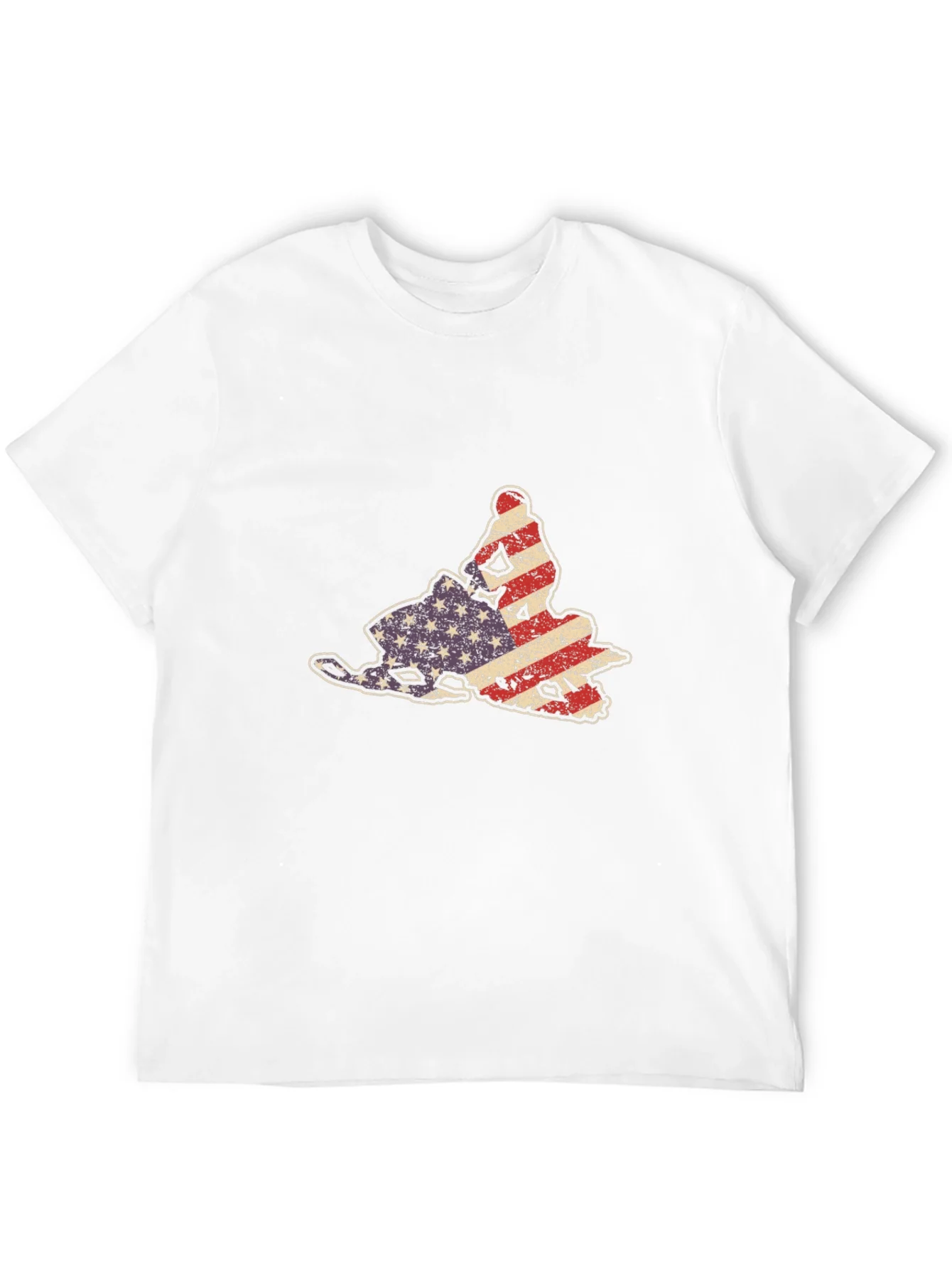 American Flag Snowmobile Graphic Tee