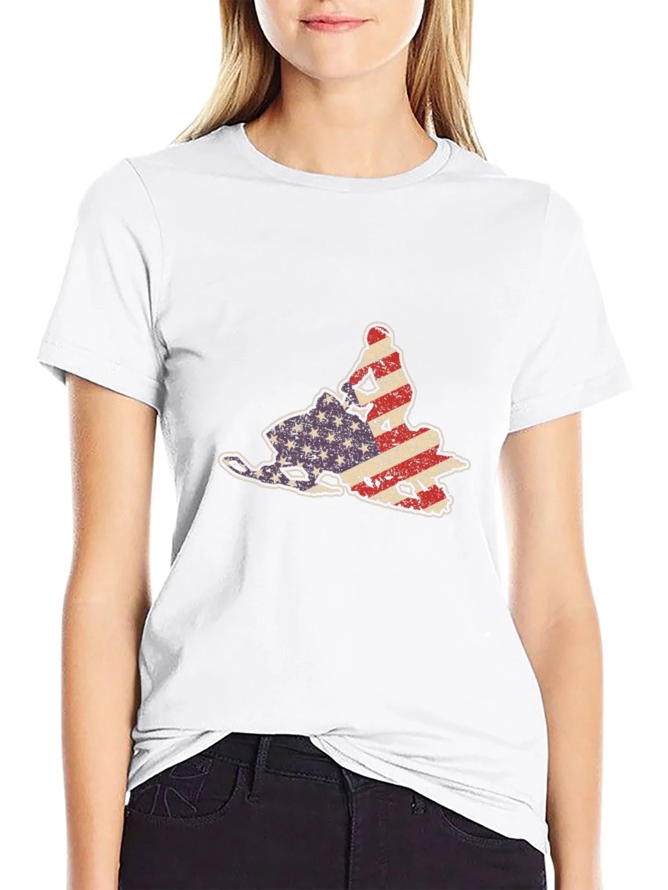 American Flag Snowmobile Graphic Tee