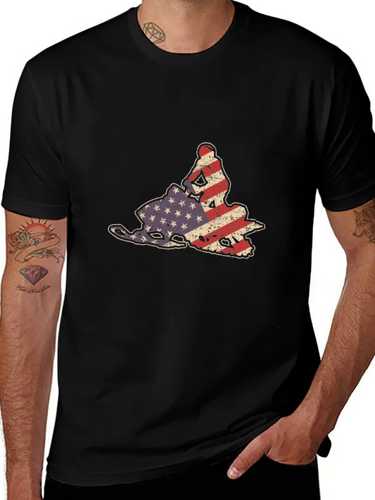 American Flag Snowmobile Graphic Tee