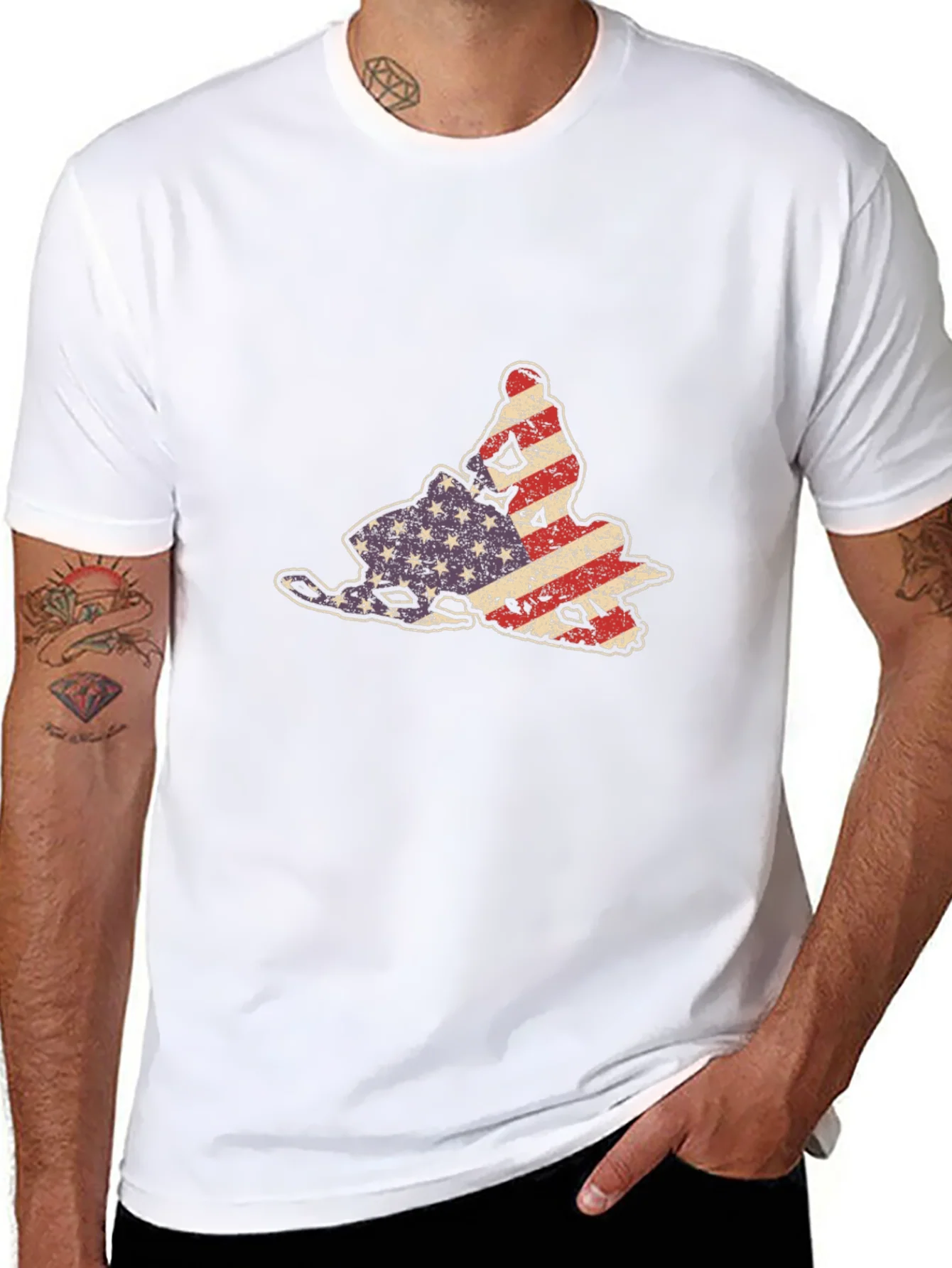 American Flag Snowmobile Graphic Tee