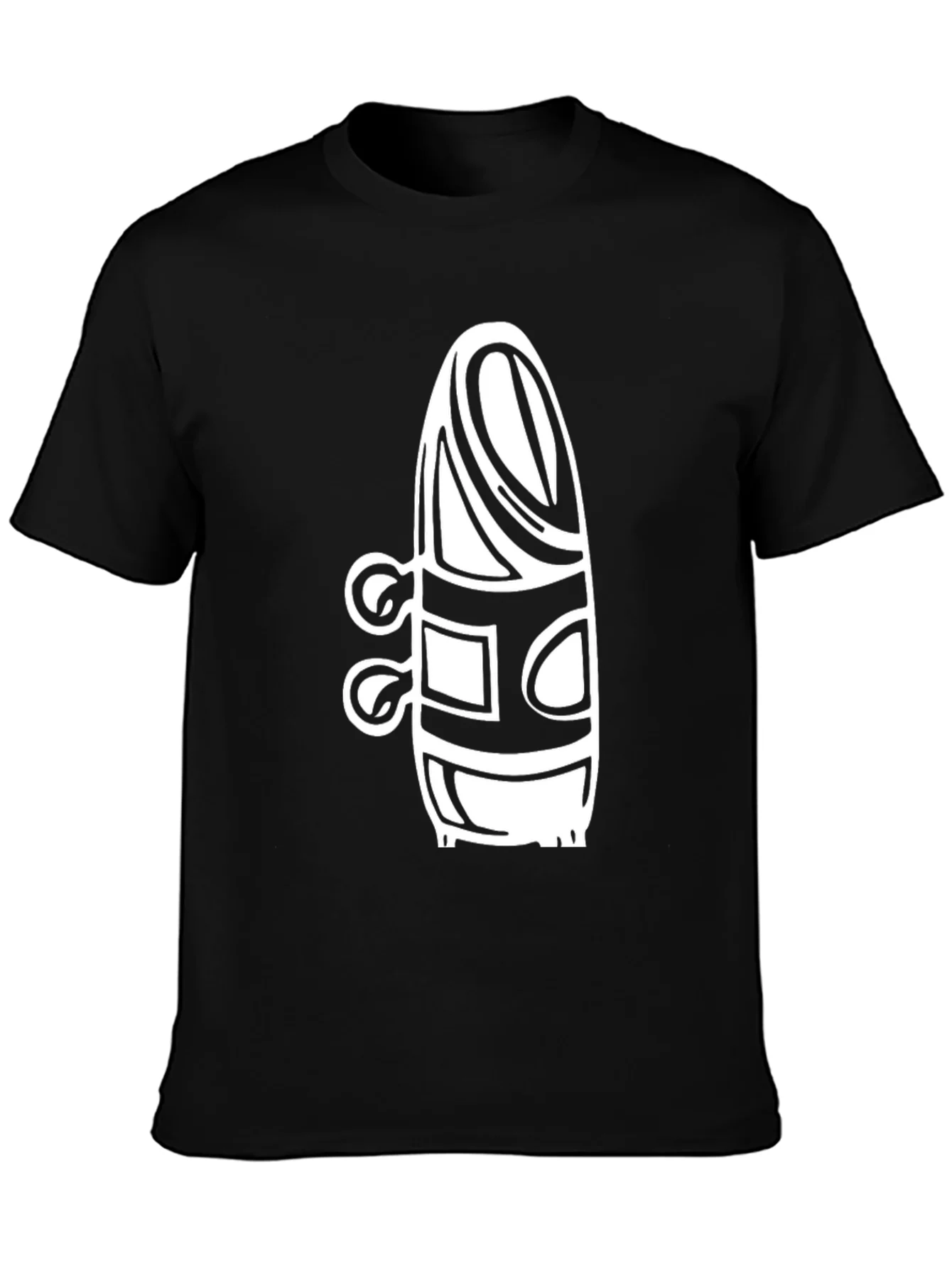 Abstract Graphic Tee - Stylish Black Cotton Shirt