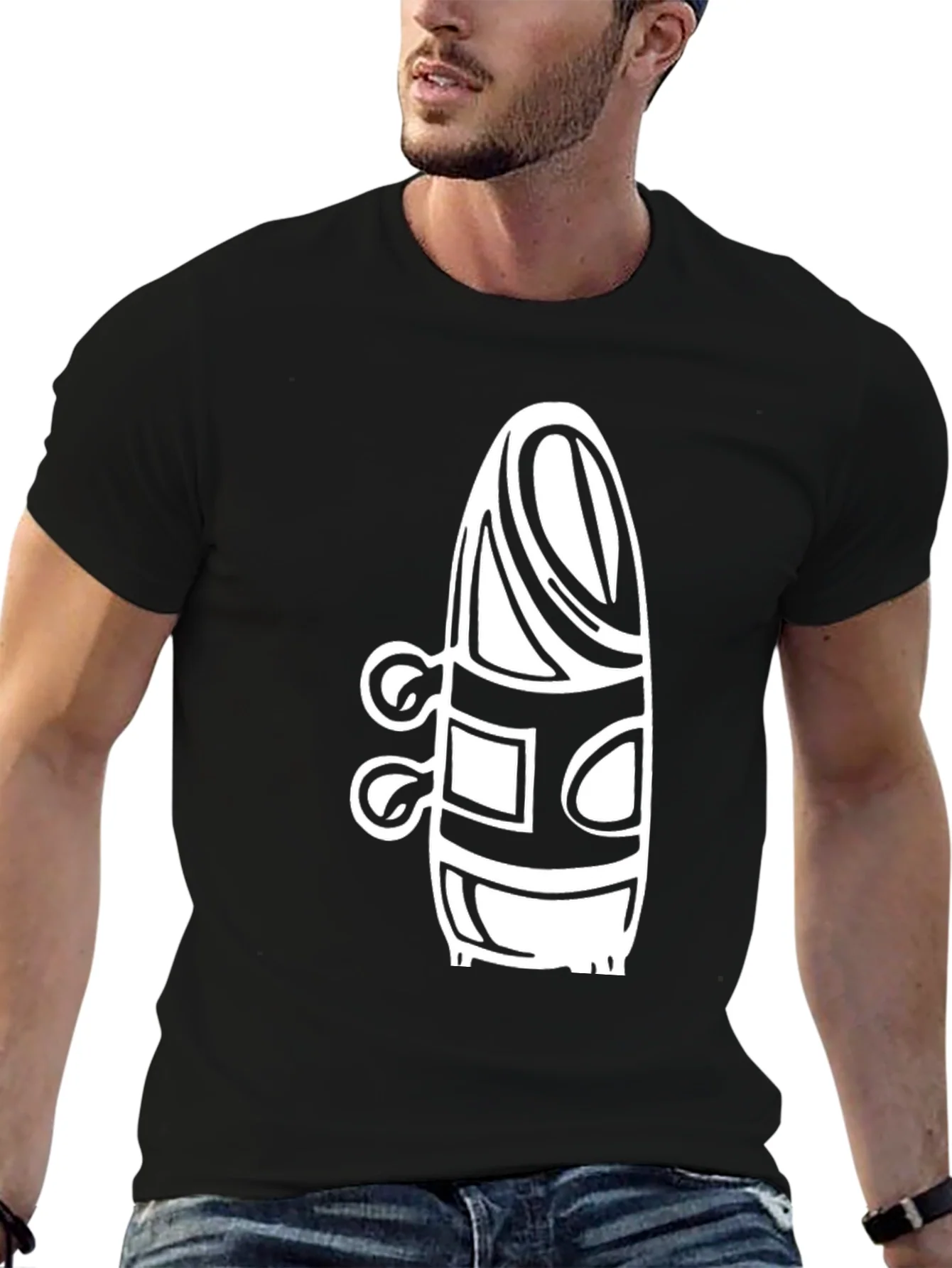 Abstract Graphic Tee - Stylish Black Cotton Shirt