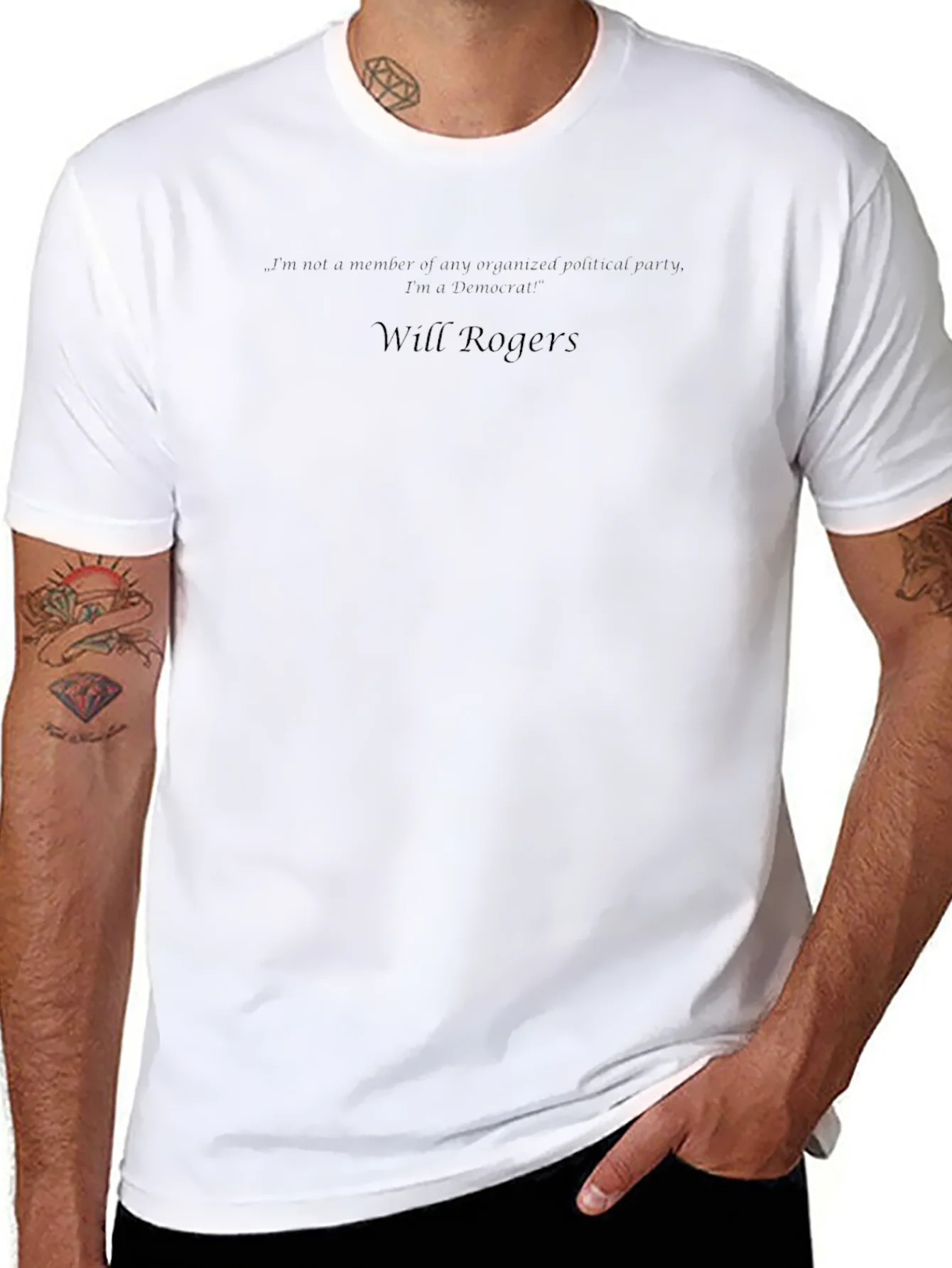 Will Rogers Democrat Quote Black T-Shirt