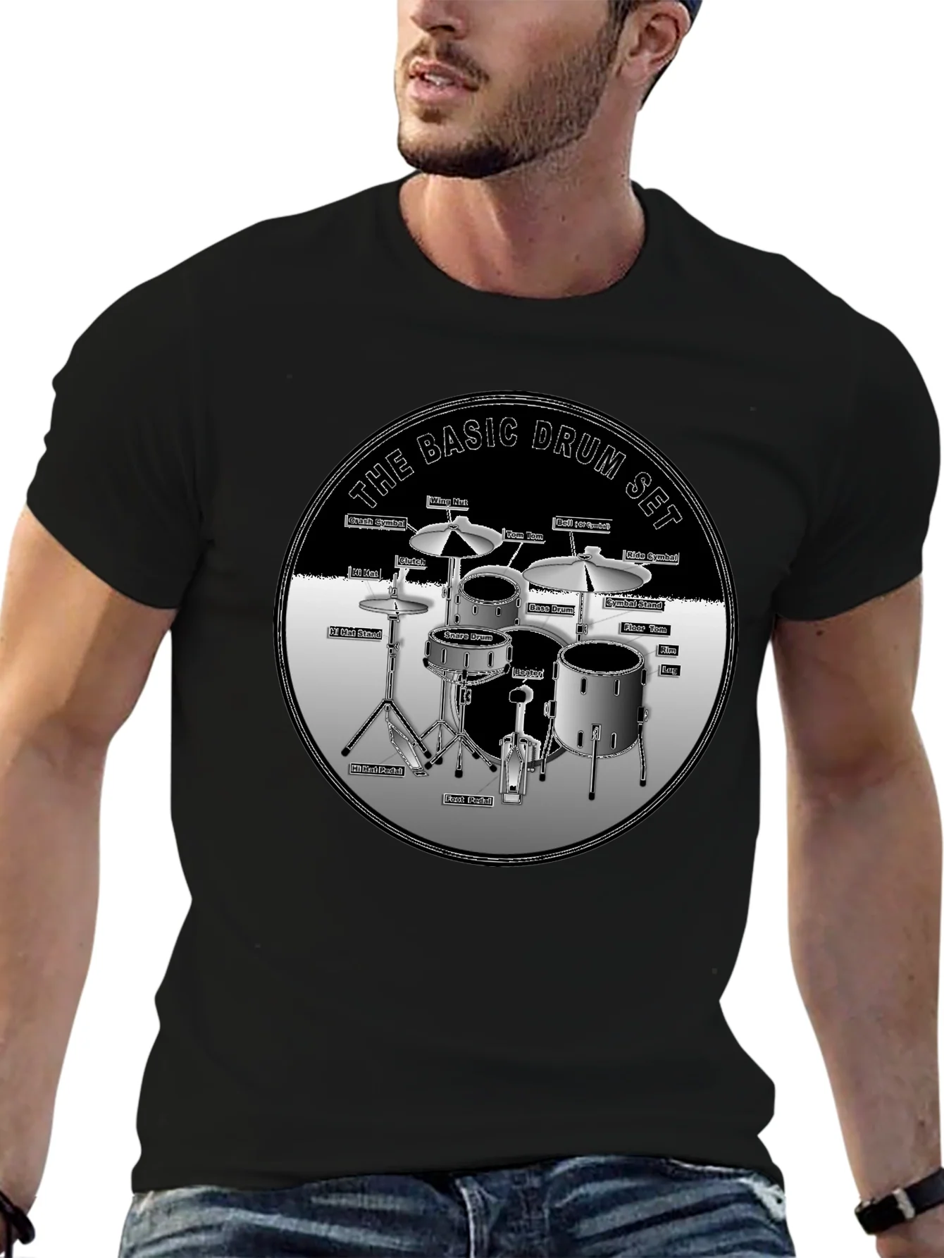 Basic Drum Set T-Shirt - Musician Gift
