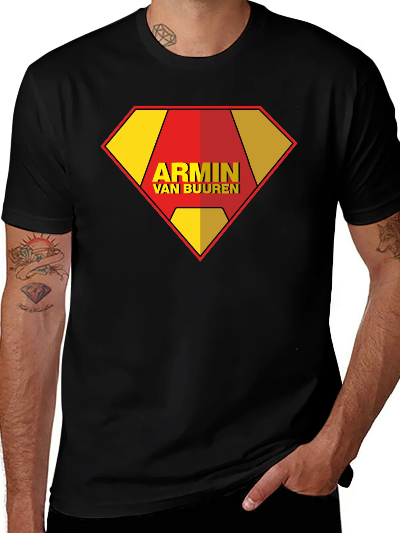 Armin Van Buuren Superman Style Black T-Shirt