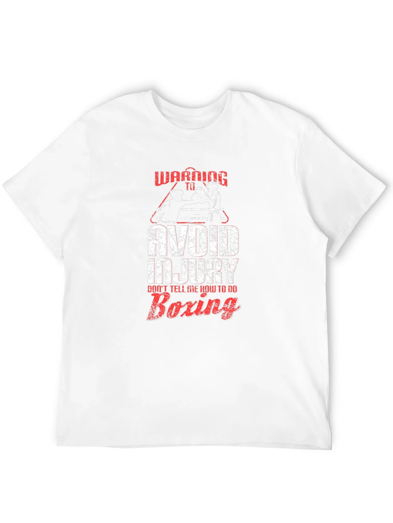 Warning Boxing T-Shirt Avoid Injury Funny Graphic Tee