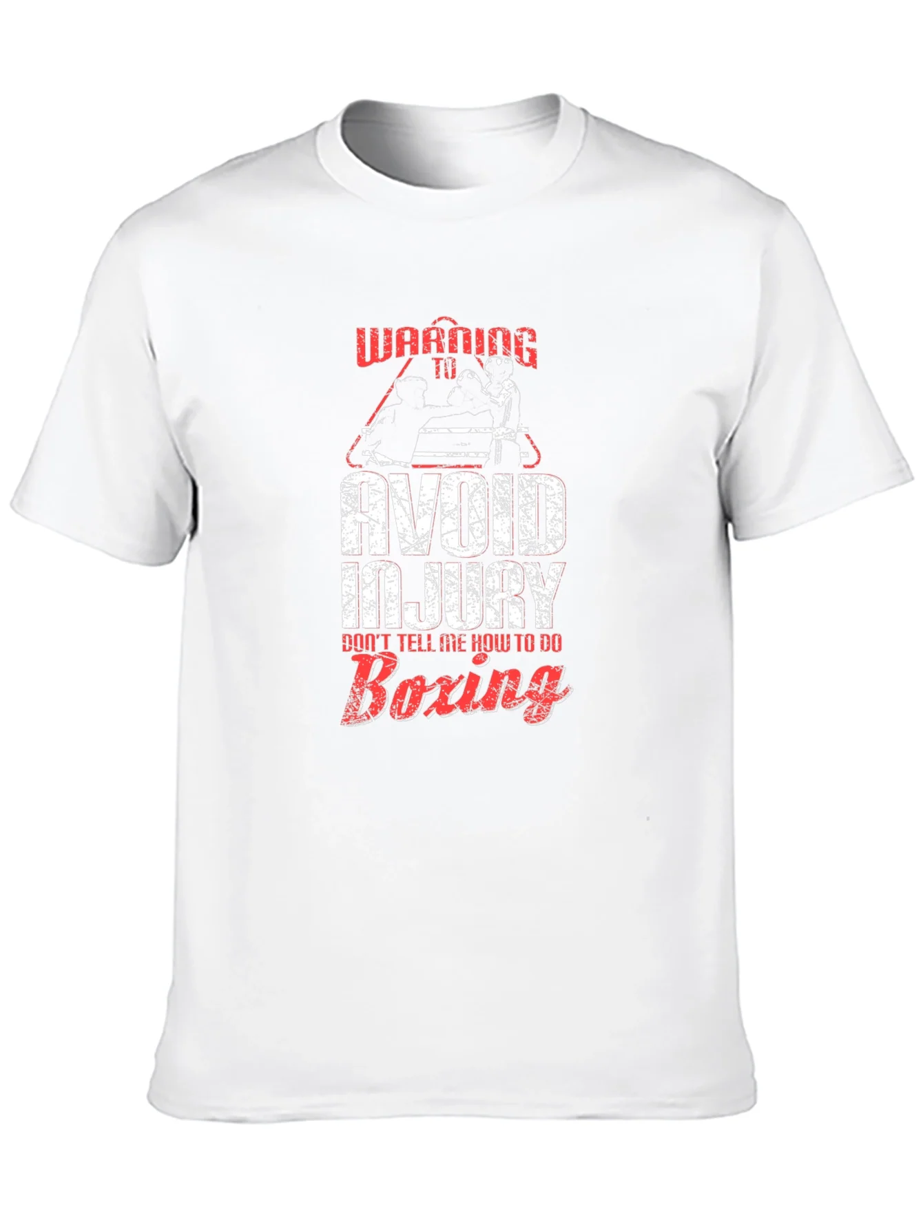 Warning Boxing T-Shirt Avoid Injury Funny Graphic Tee
