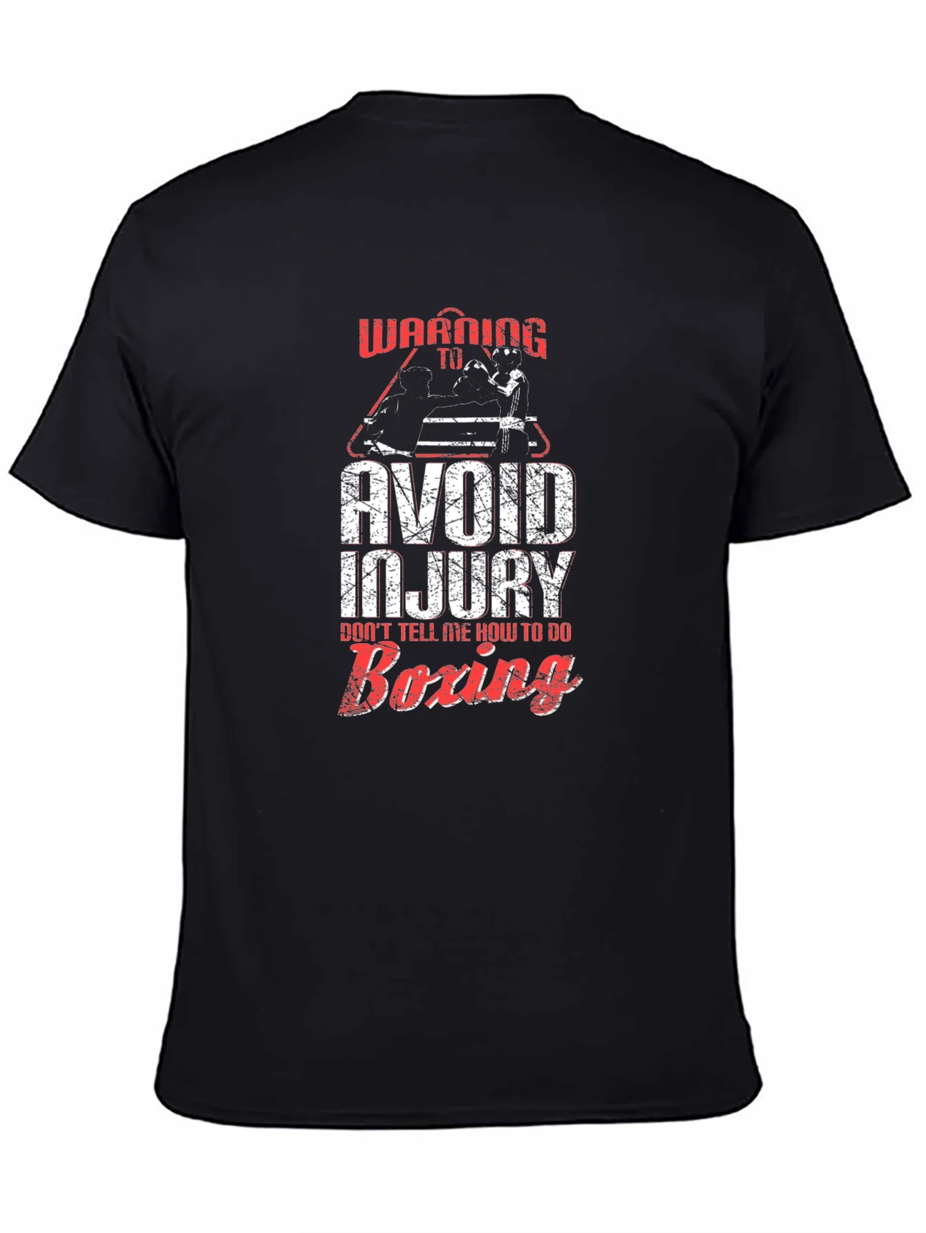 Warning Boxing T-Shirt Avoid Injury Funny Graphic Tee