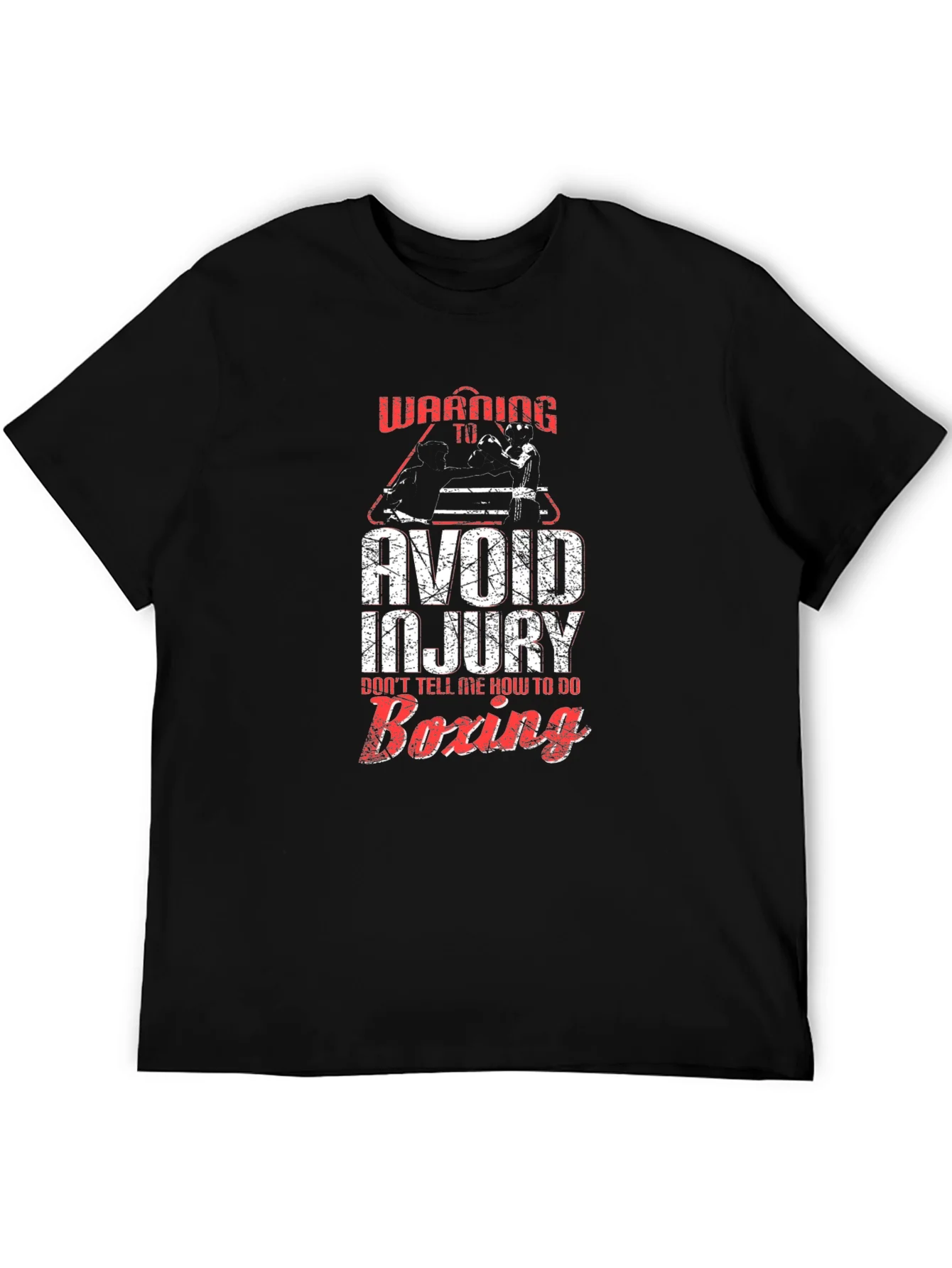Warning Boxing T-Shirt Avoid Injury Funny Graphic Tee