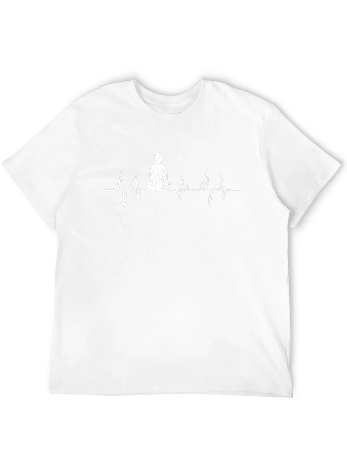 Zen Heartbeat T-Shirt - Meditating Buddha ECG Line Tee