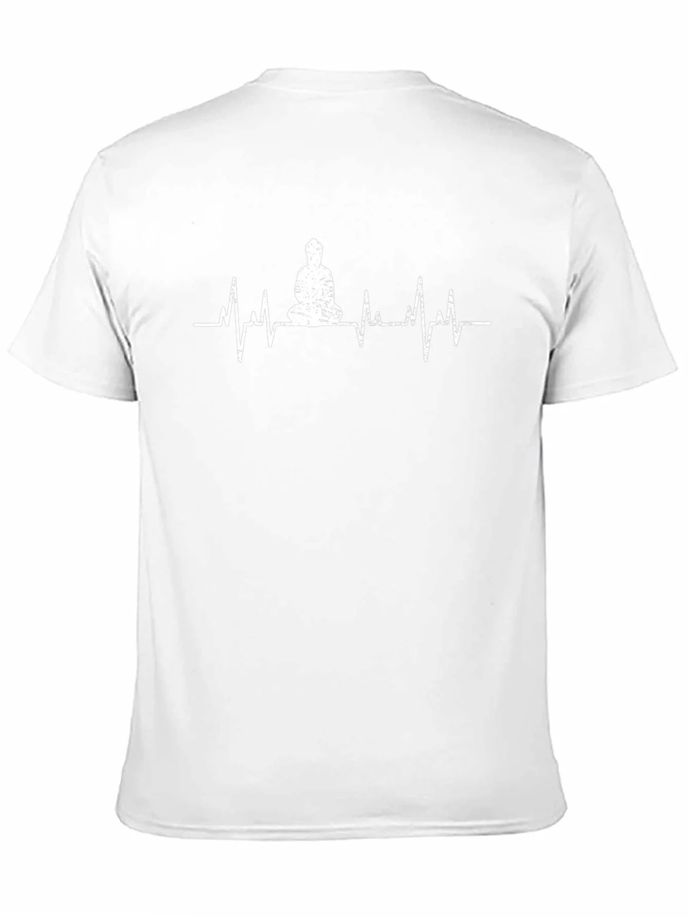 Zen Heartbeat T-Shirt - Meditating Buddha ECG Line Tee