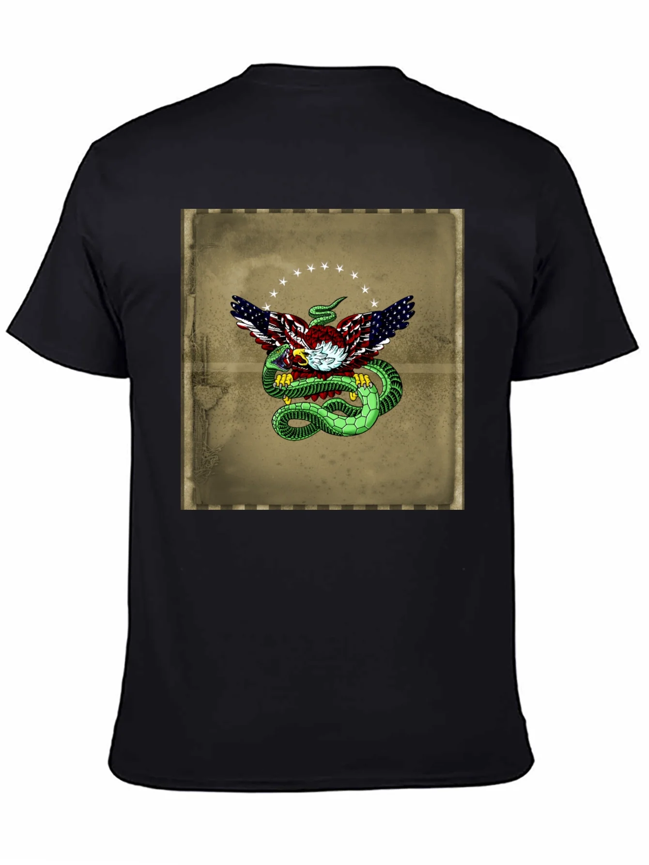 American Eagle & Snake Graphic T-Shirt - Black