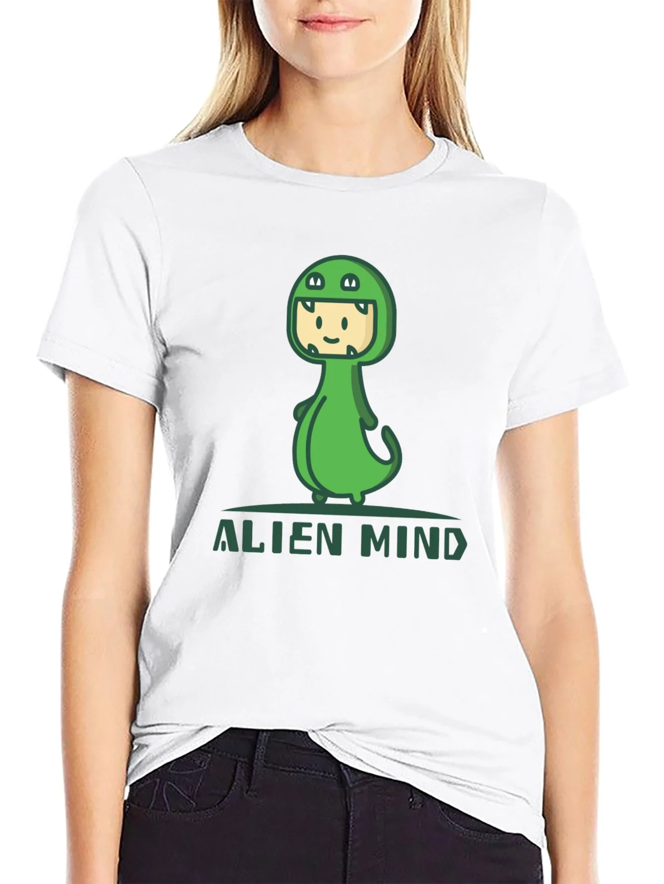 Alien Mind Dino T-Shirt - Fun Graphic Tee