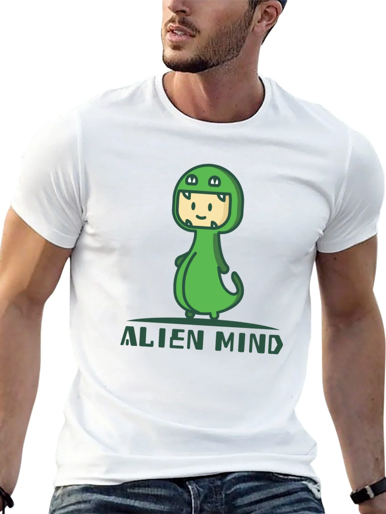 Alien Mind Dino T-Shirt - Fun Graphic Tee