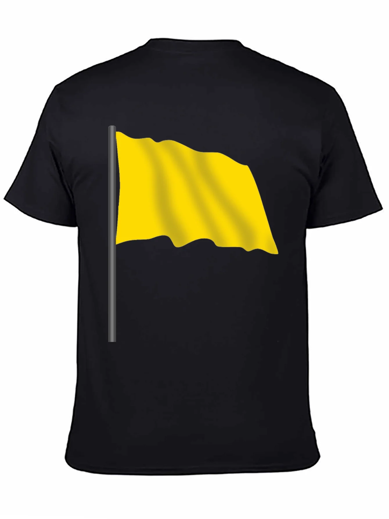Yellow Flag Graphic Black T-Shirt - Stylish & Unique