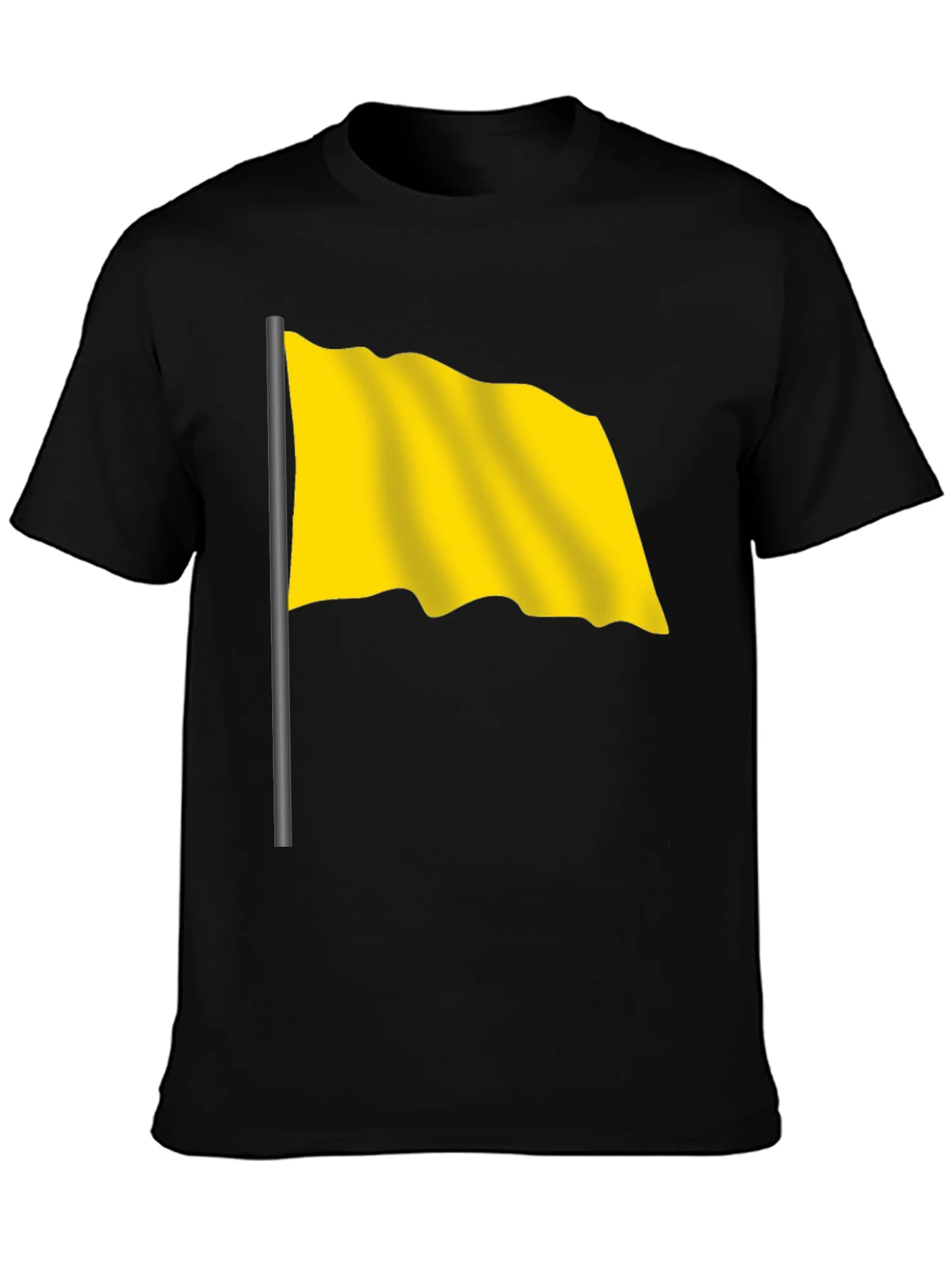 Yellow Flag Graphic Black T-Shirt - Stylish & Unique