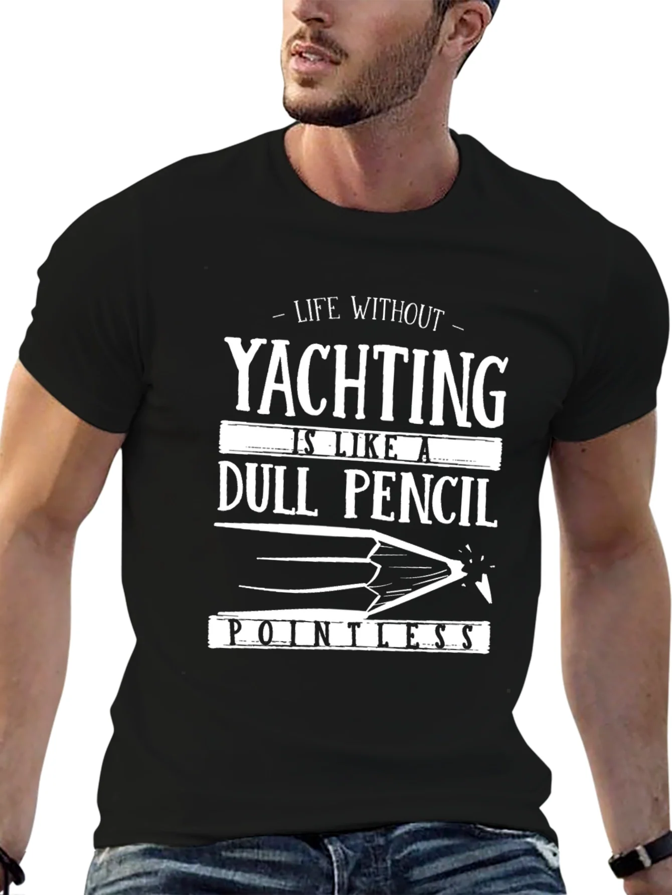 Yachting Dull Pencil Mens T-Shirt