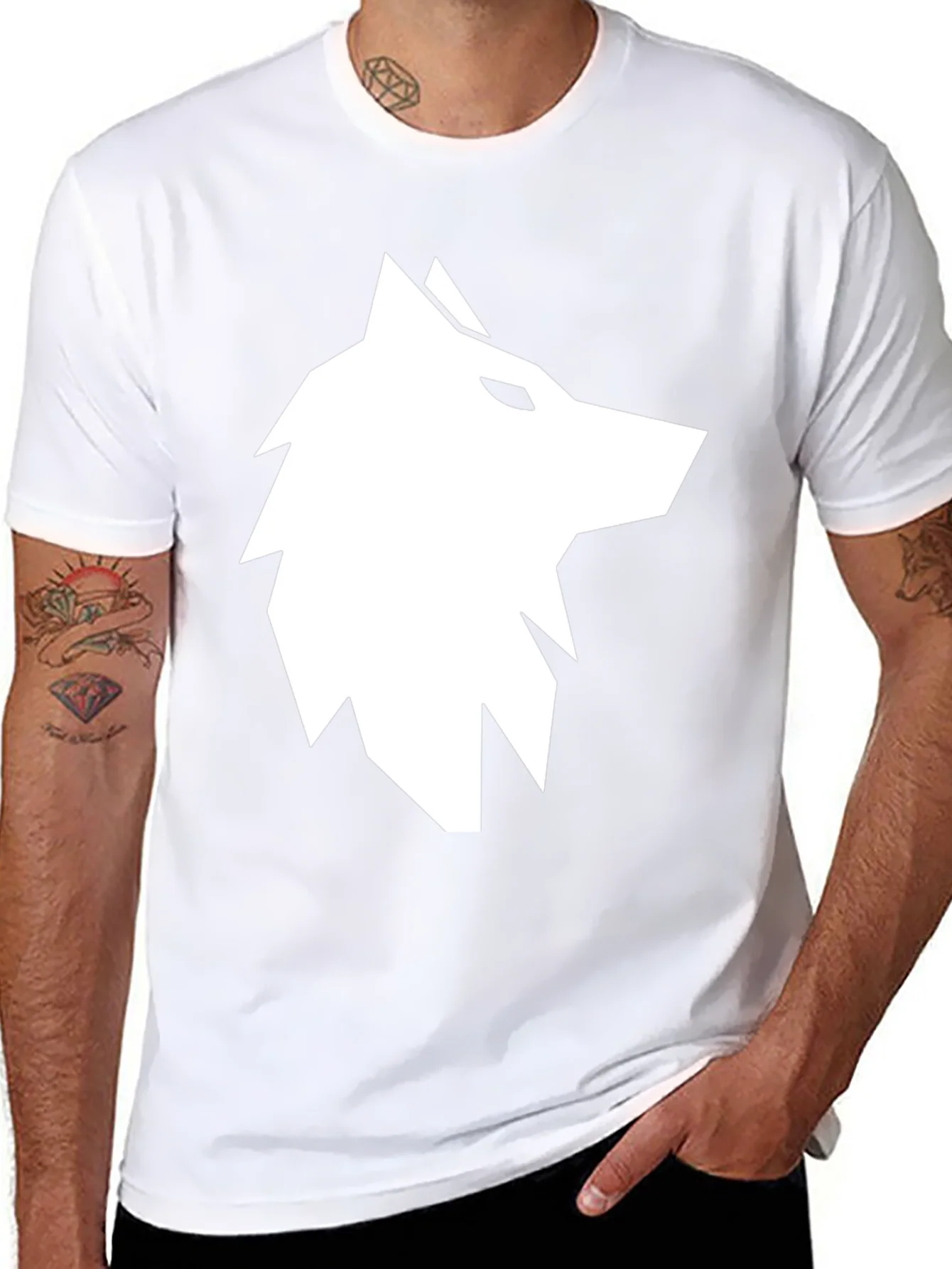 Wolf Graphic Print Black T-Shirt