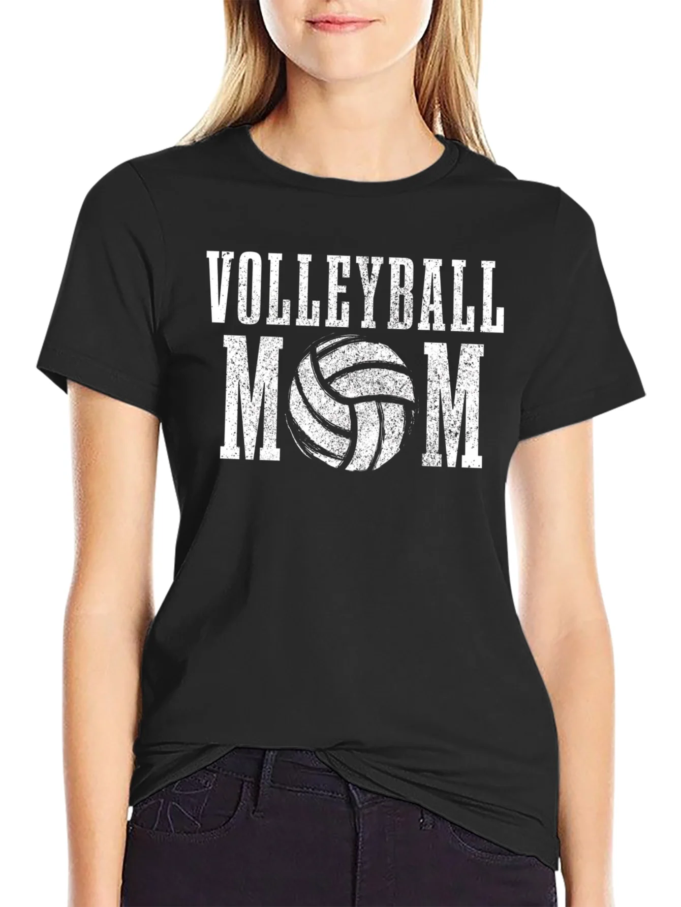 Volleyball Mom T-Shirt - Black Graphic Tee