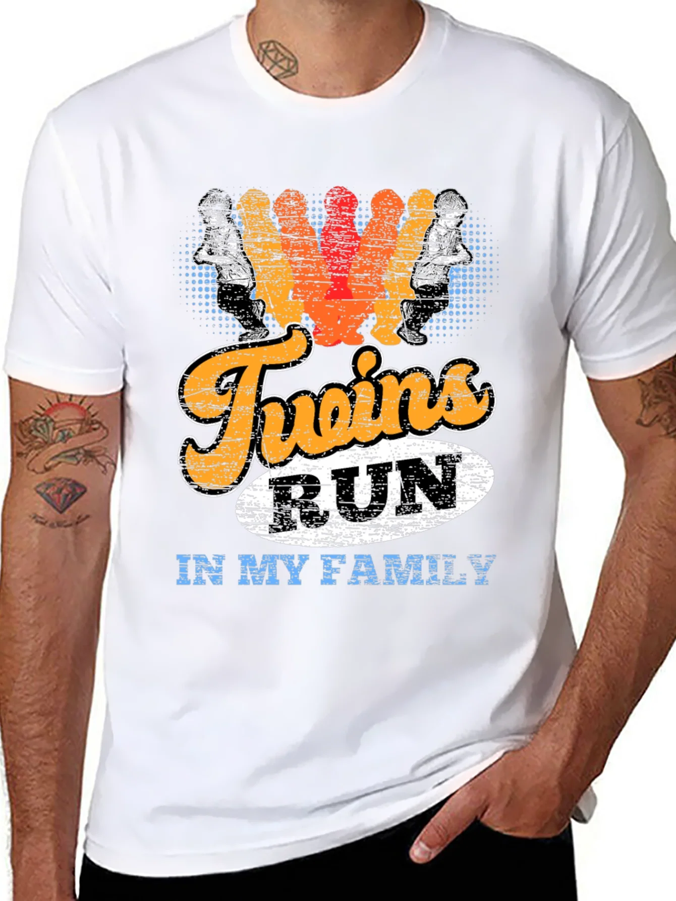 Twins Run in My Family Graphic T-Shirt